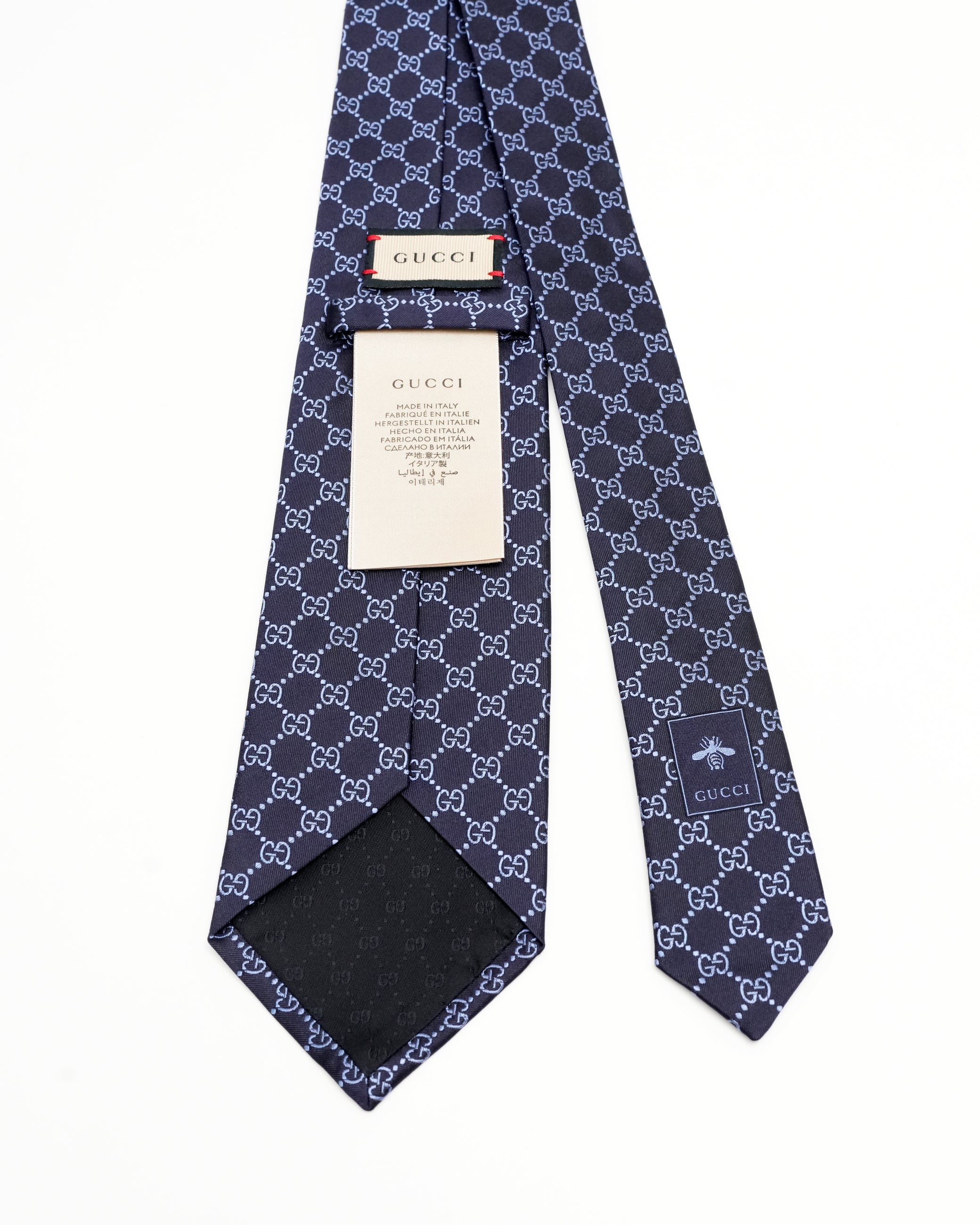 GUCCISSIMA NECKTIE SILK NAVY X BLUE