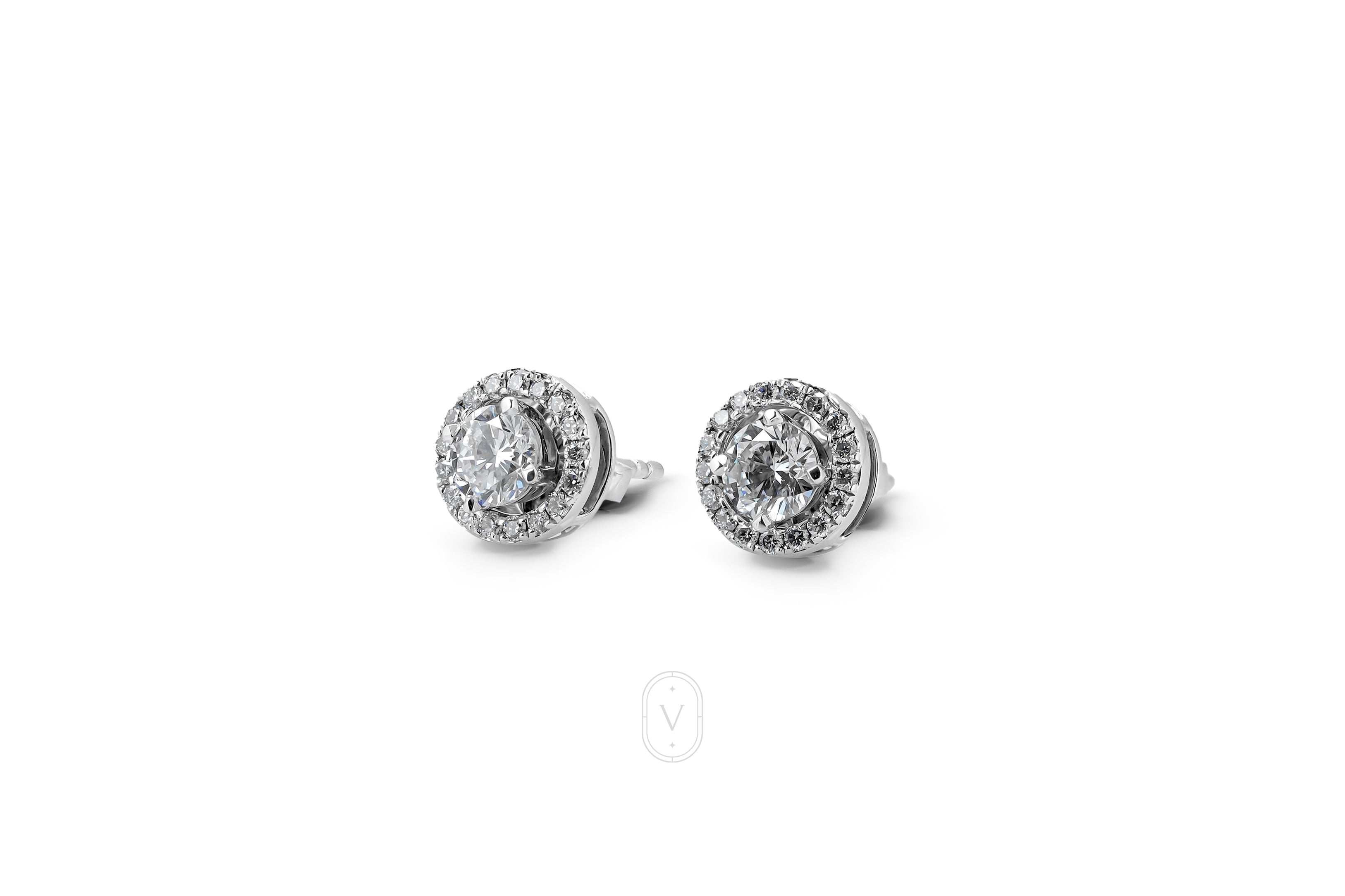 Halo Earrings Round