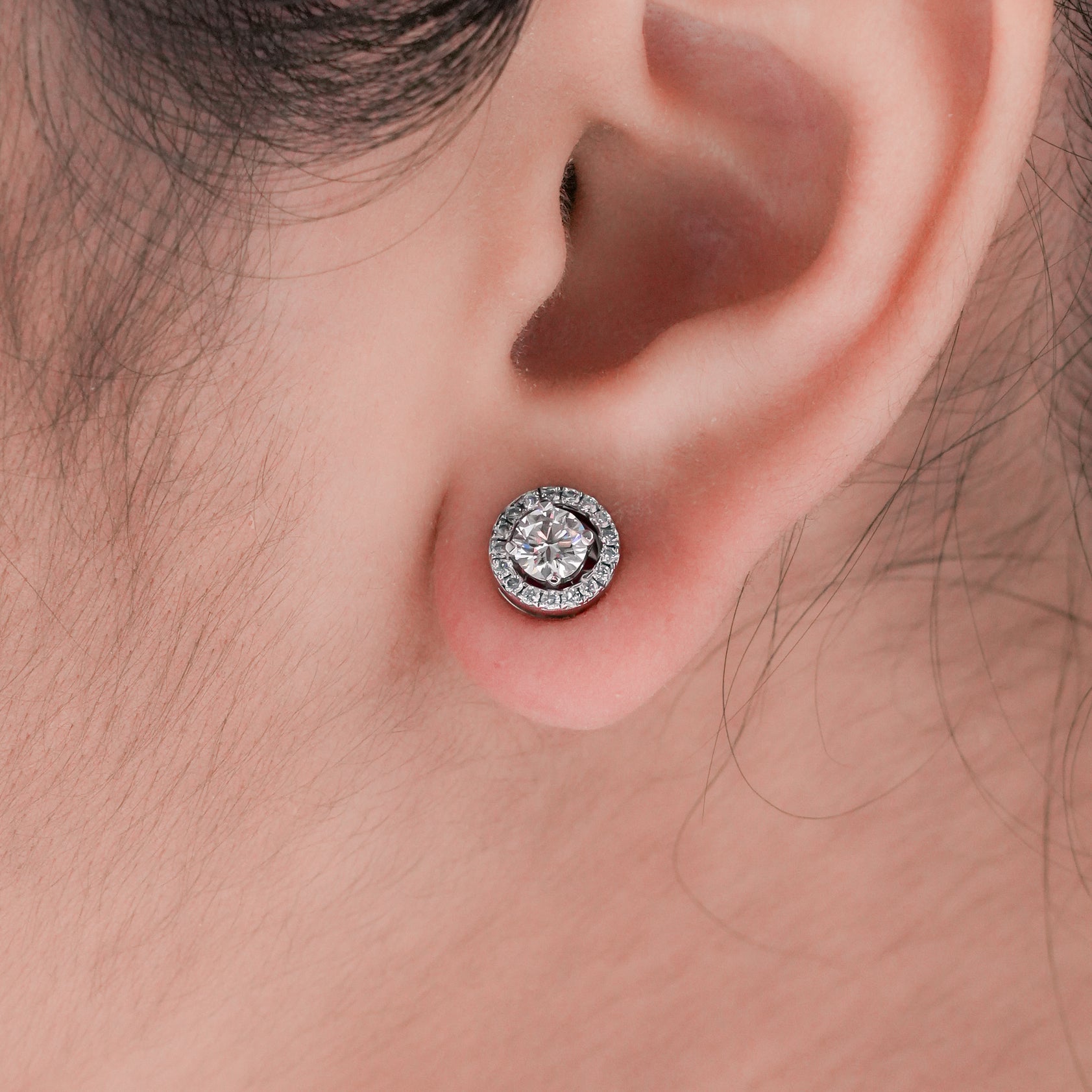 Halo Earrings Round