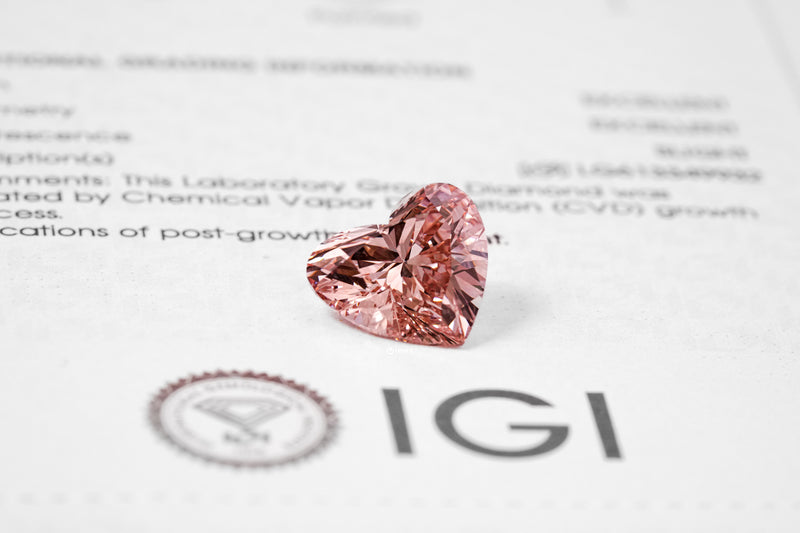 LAB GROWN DIAMOND BY IGI - HS 5.07CT / F.I.PINK-VS2