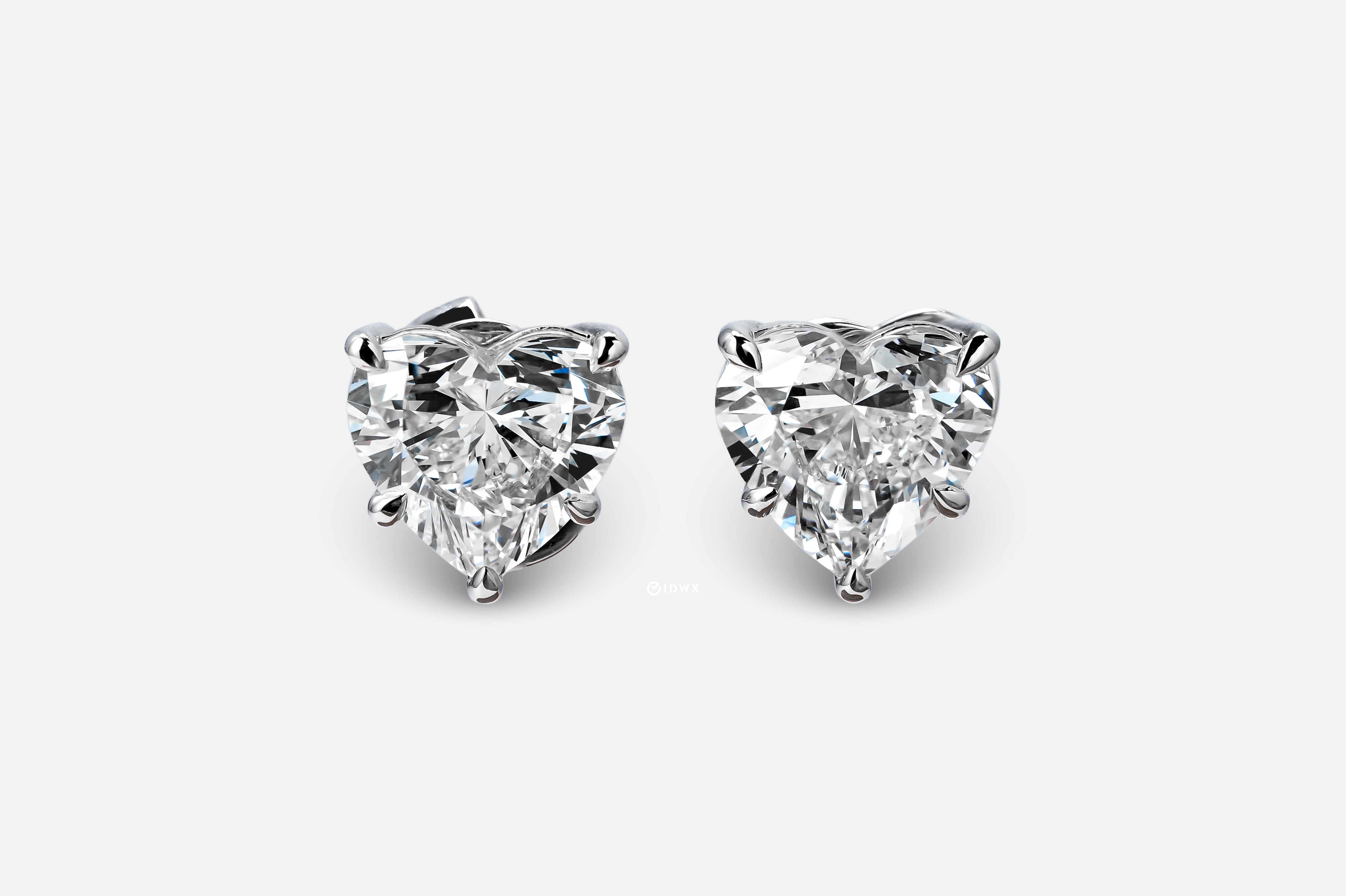 2CT HEART BRILLIANT STUD EARRINGS