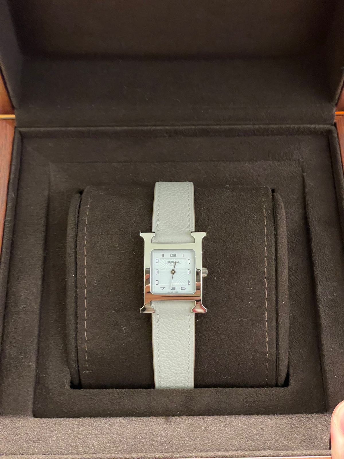 HEURE H SMALL STEEL WHITE DIAL LEATHER STRAP (2024)