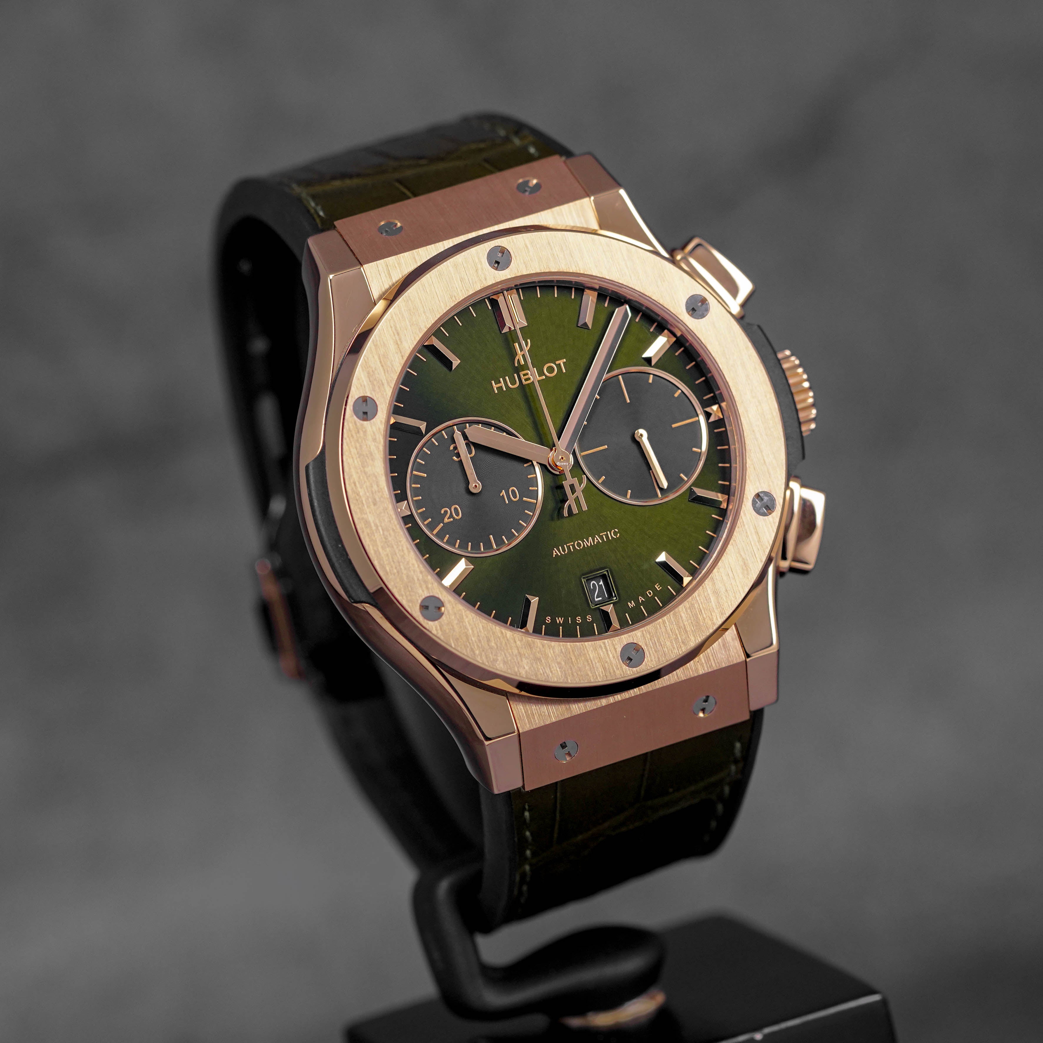 Harga Hublot Classic Fusion Chronograph King Gold Green