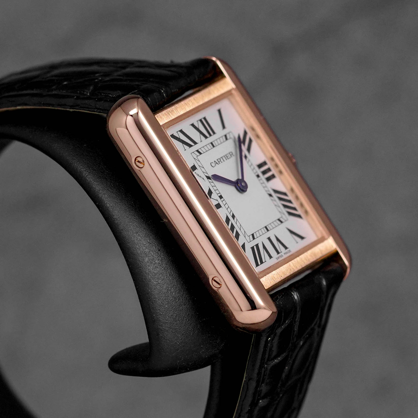 TANK SOLO S ROSEGOLD SILVER DIAL LEATHER STRAP (2018)