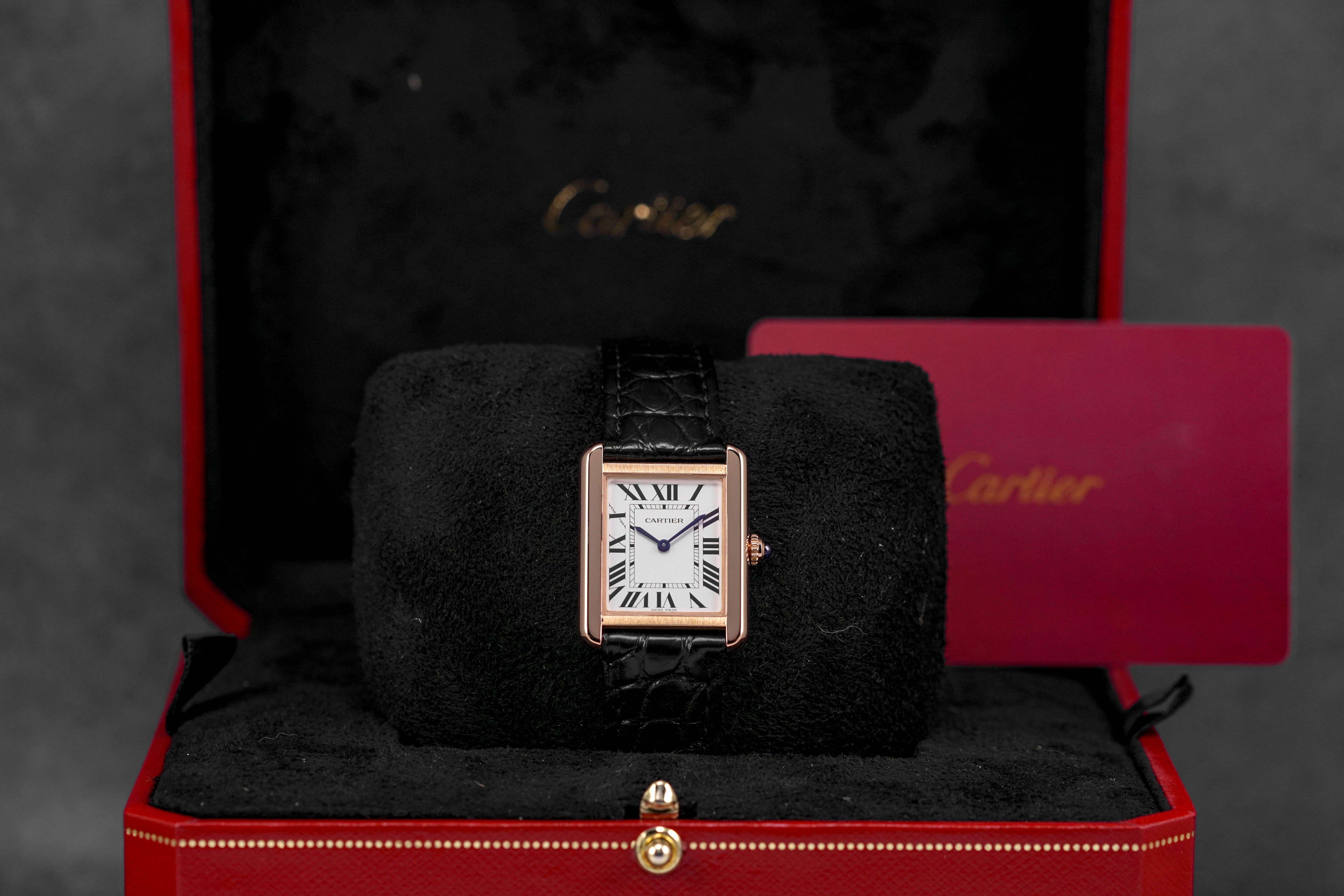TANK SOLO S ROSEGOLD SILVER DIAL LEATHER STRAP (2018)