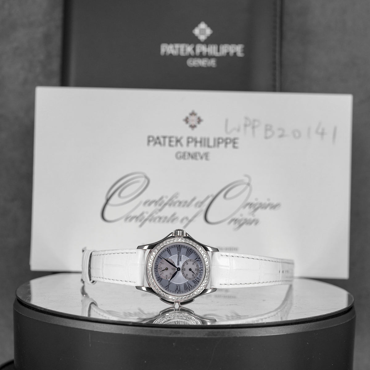 COMPLICATIONS 4934G WHITEGOLD TRAVEL TIME MOP DIAL DIAMOND BEZEL (2012)