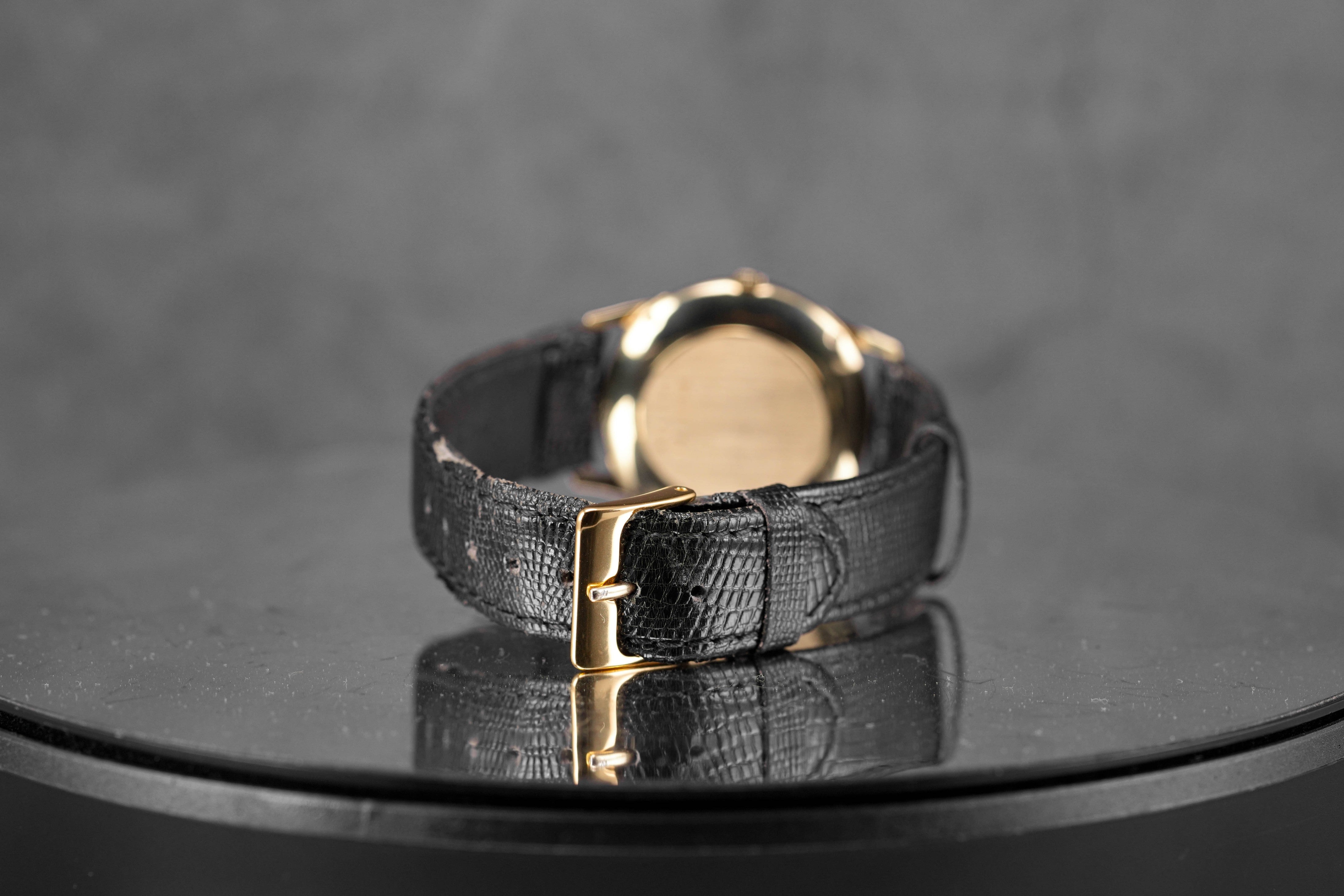 VINTAGE THIN YELLOWGOLD BLACK DIAL (WATCH ONLY)