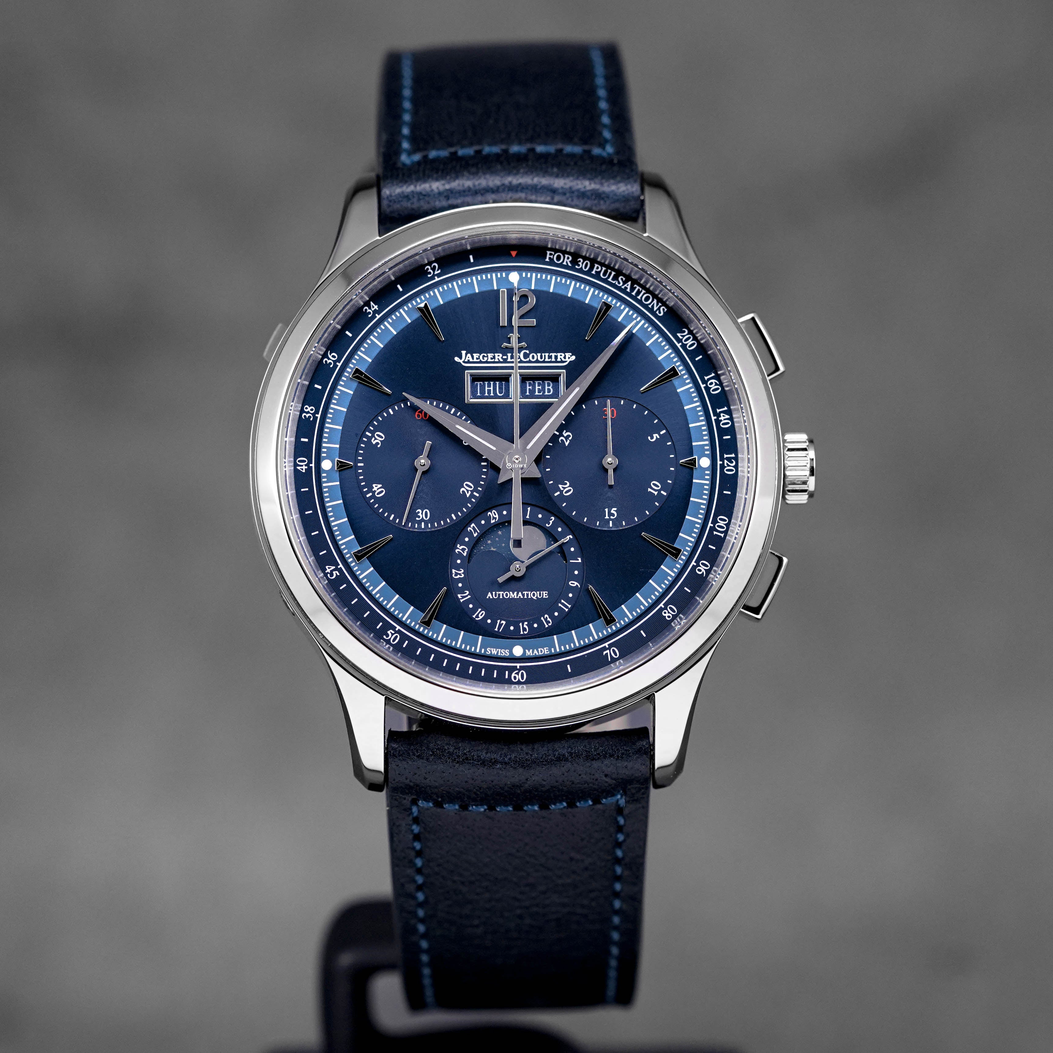 Control Calendar Chronograph Blue Jaeger Master Control