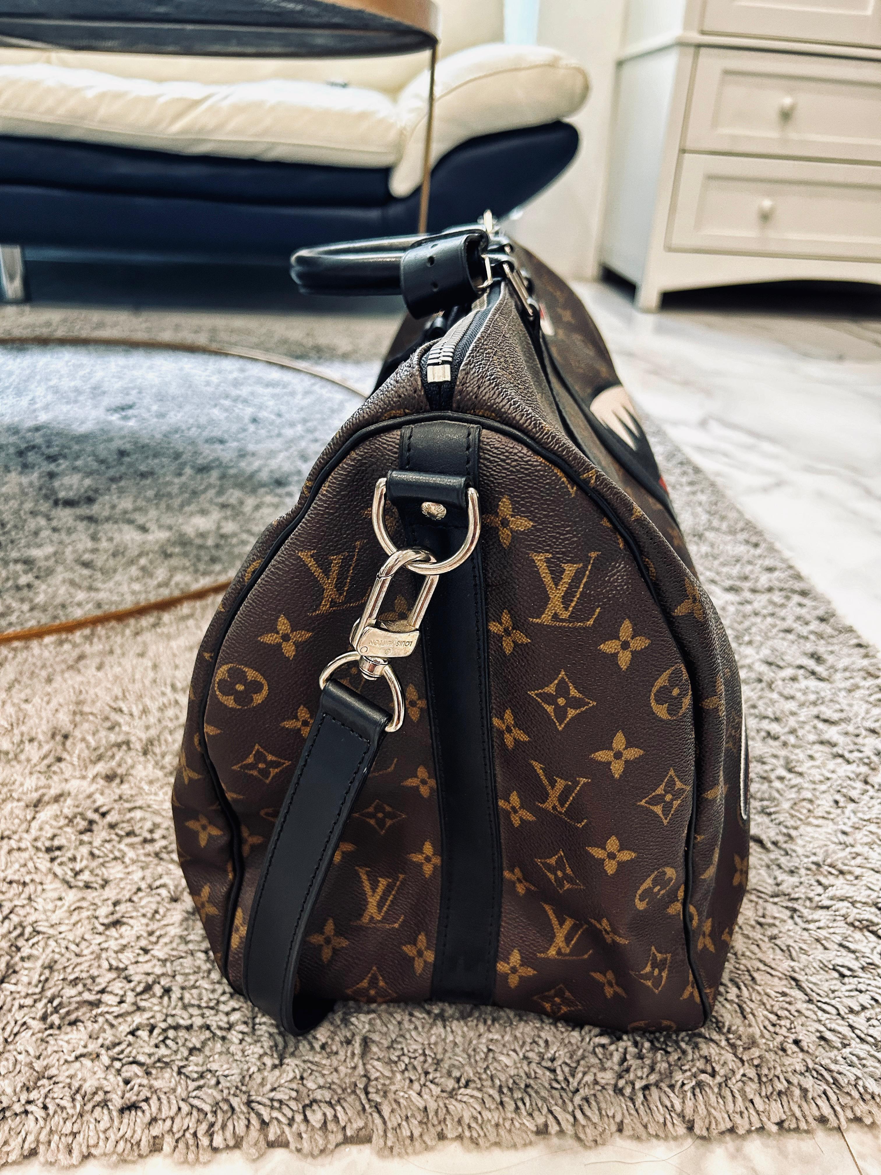 LOUIS VUITTON KEEPALL 45 BANDOULIERE MONOGRAM MACASSAR CUSTOM HAND