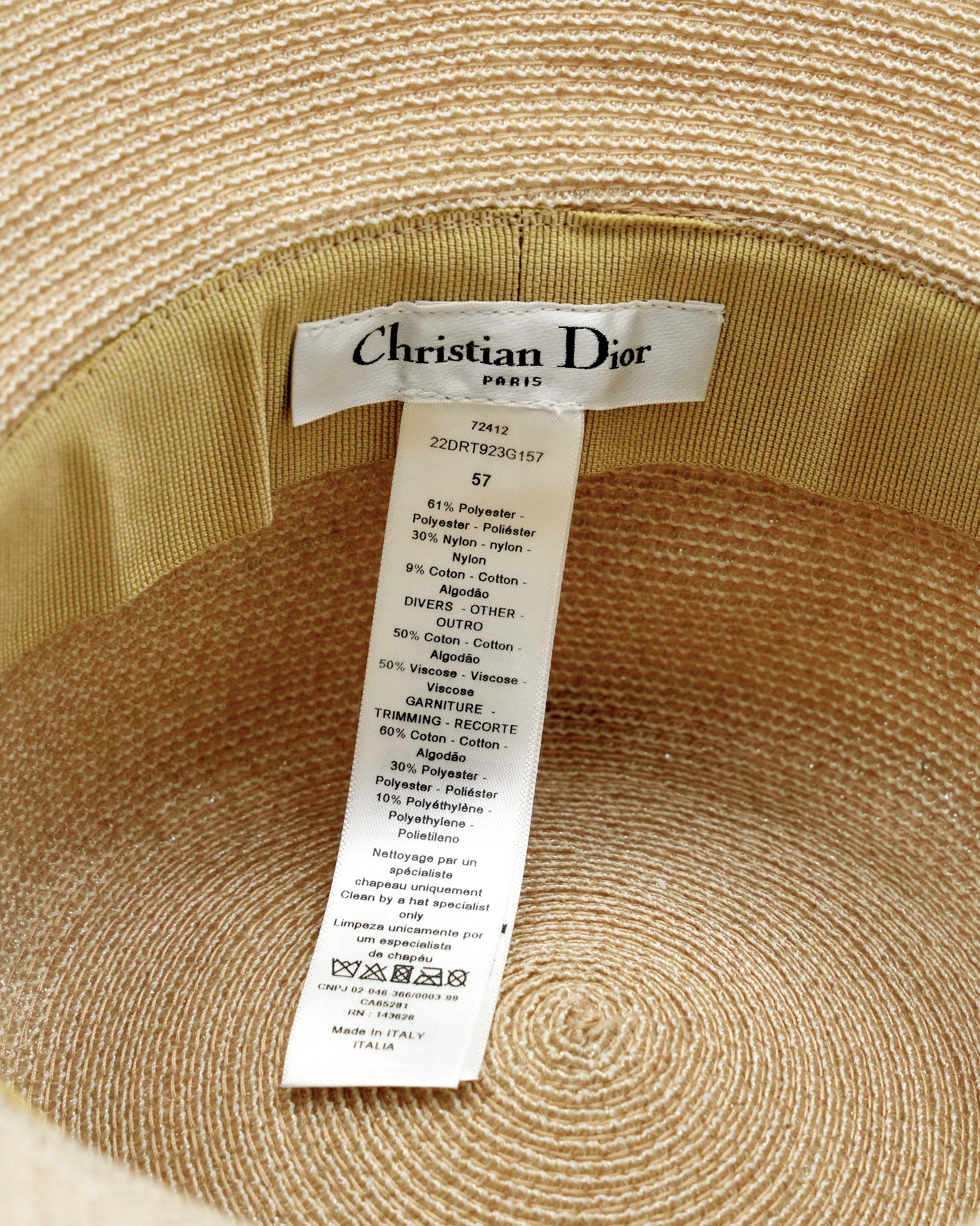 DIORESORT STRAW HAT BEIGE/GOLD