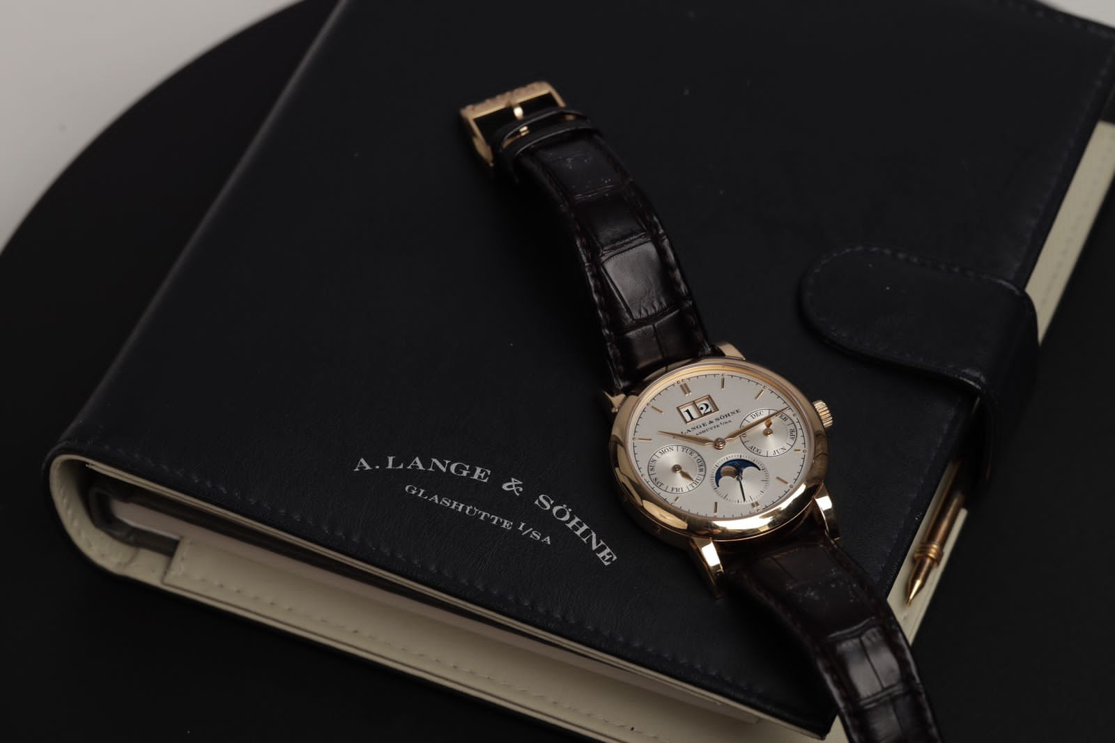 SAXONIA ANNUAL CALENDAR ROSEGOLD SILVER DIAL (2012)