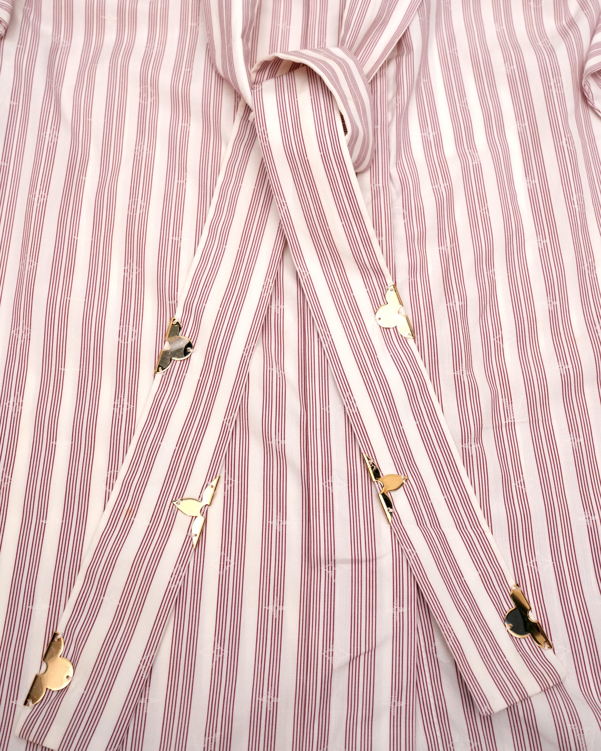 LADIES SHIRT WITH ZIPPER STRIPES PINK X WHITE SIZE 36