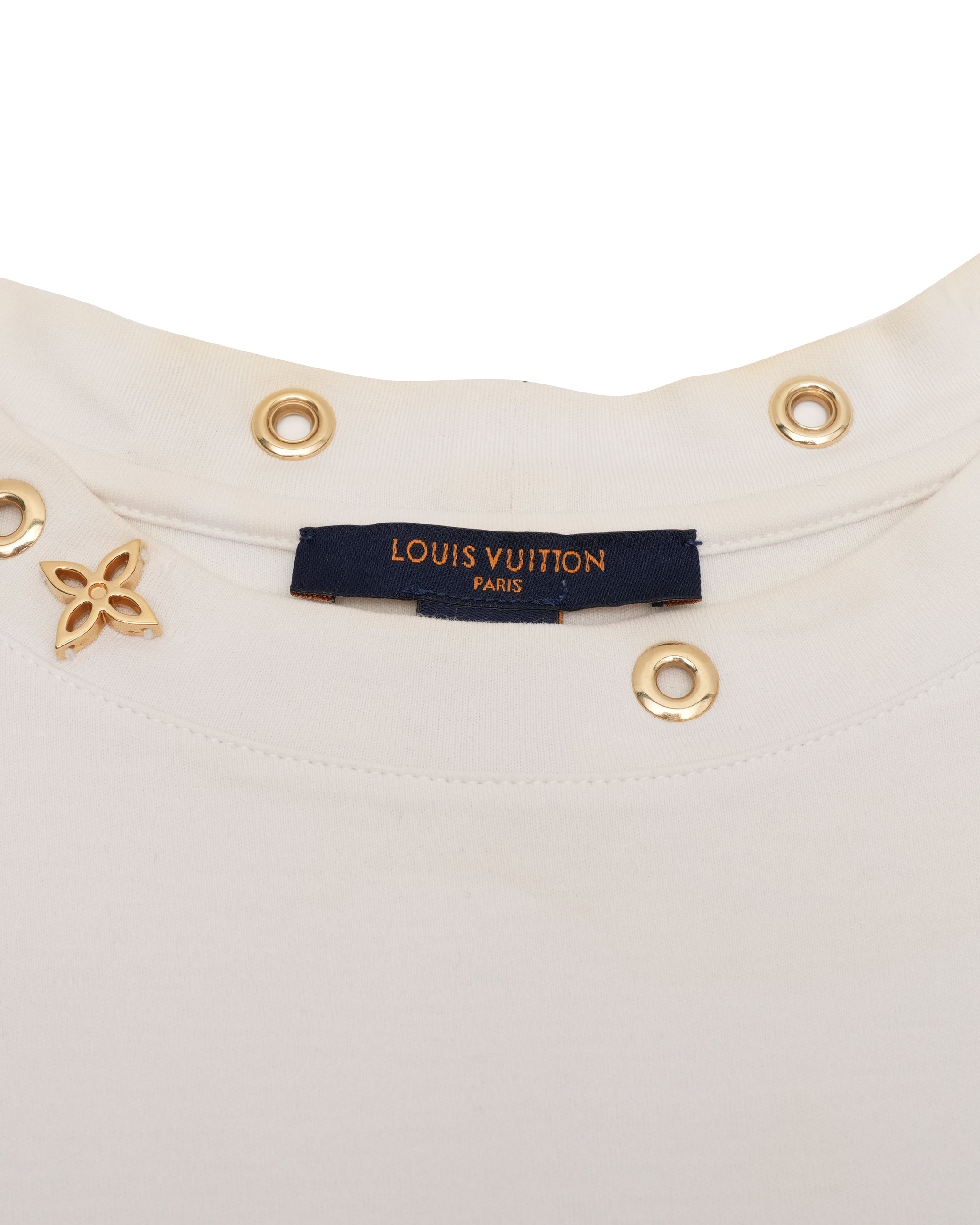 LOGO WHITE LADIES T-SHIRT WITH SIDE STRAP SIZE M