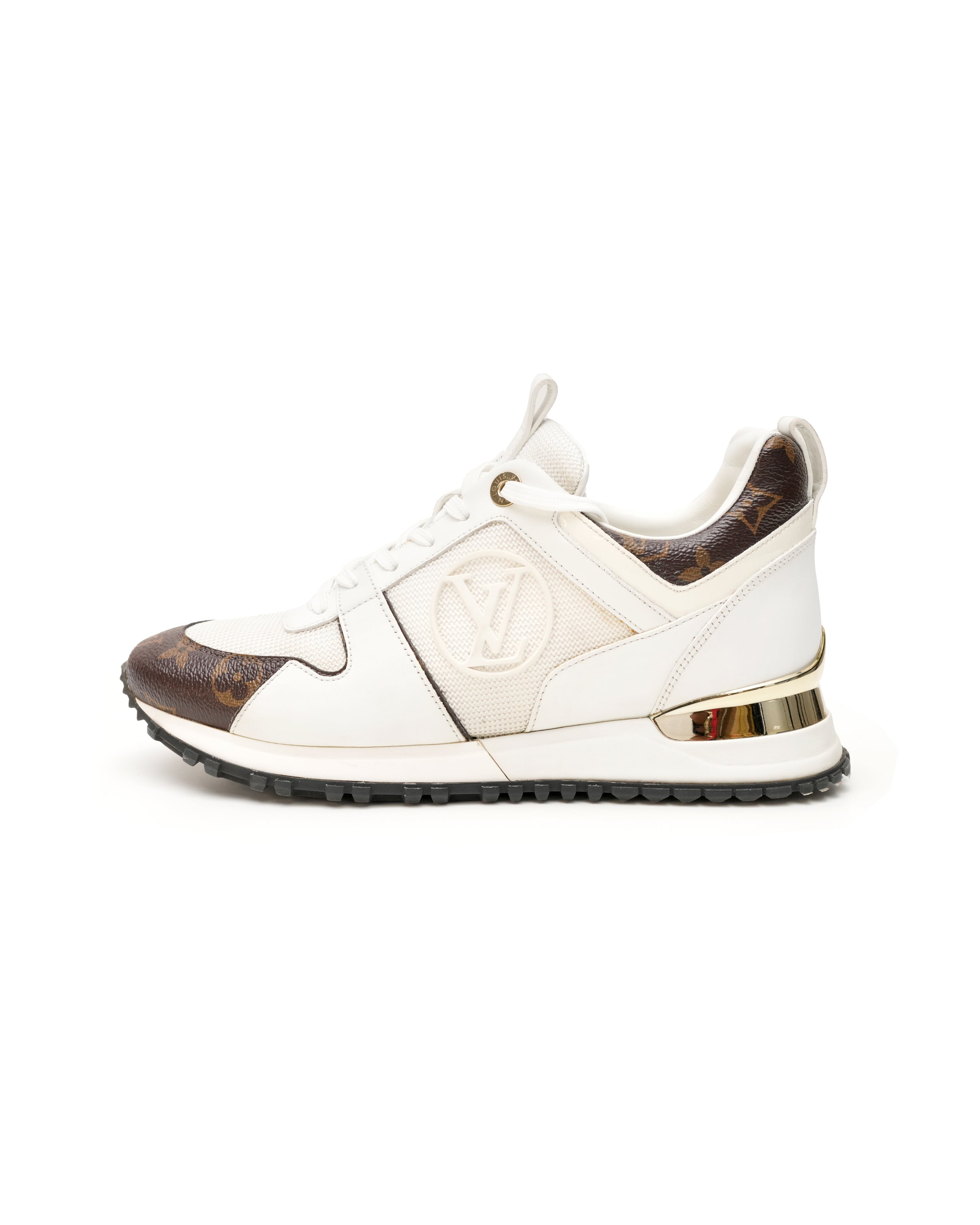 RUN AWAY MONOGRAM LADIES SNEAKERS WHITE X BROWN SIZE 37