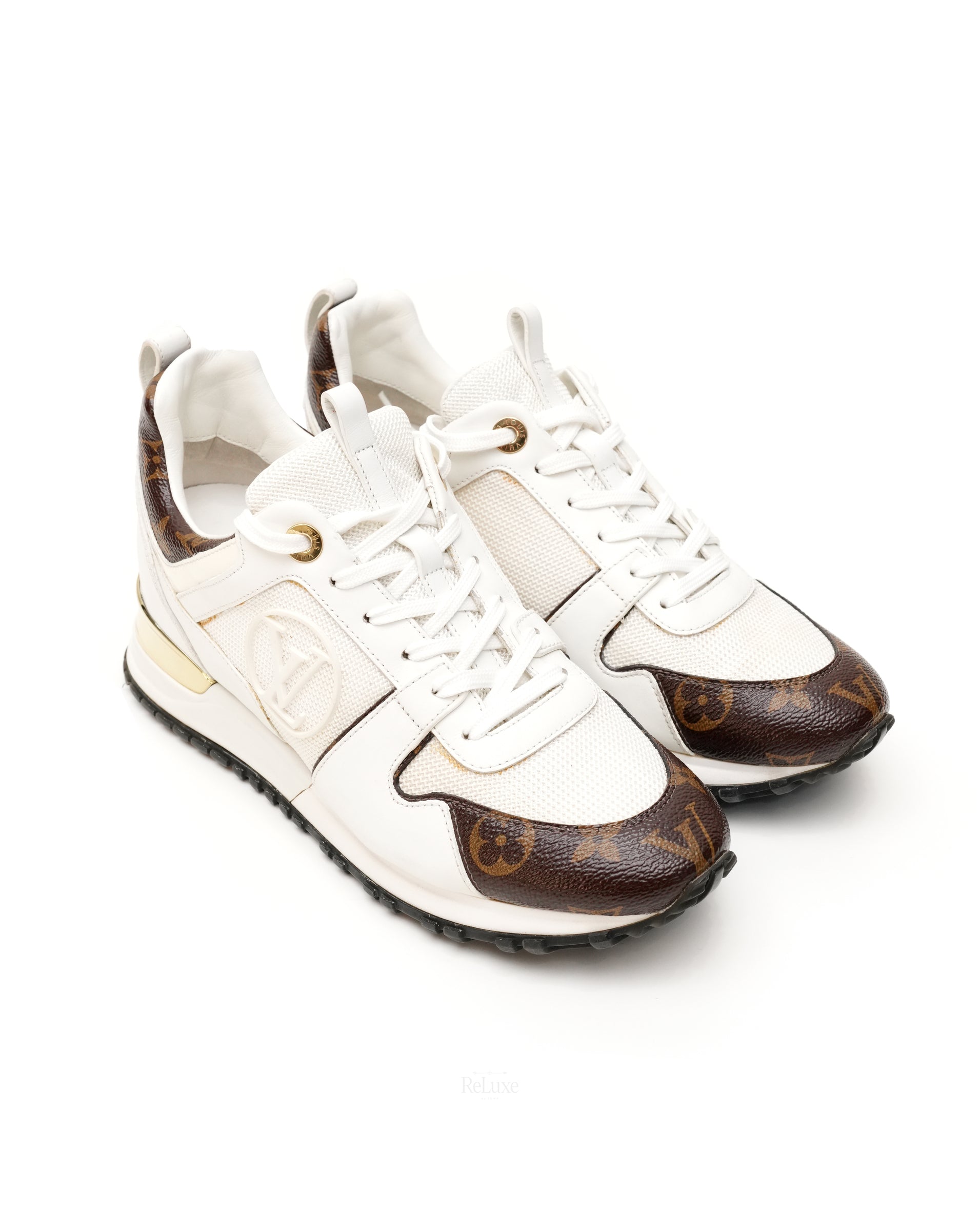 RUN AWAY MONOGRAM LADIES SNEAKERS WHITE X BROWN SIZE 37