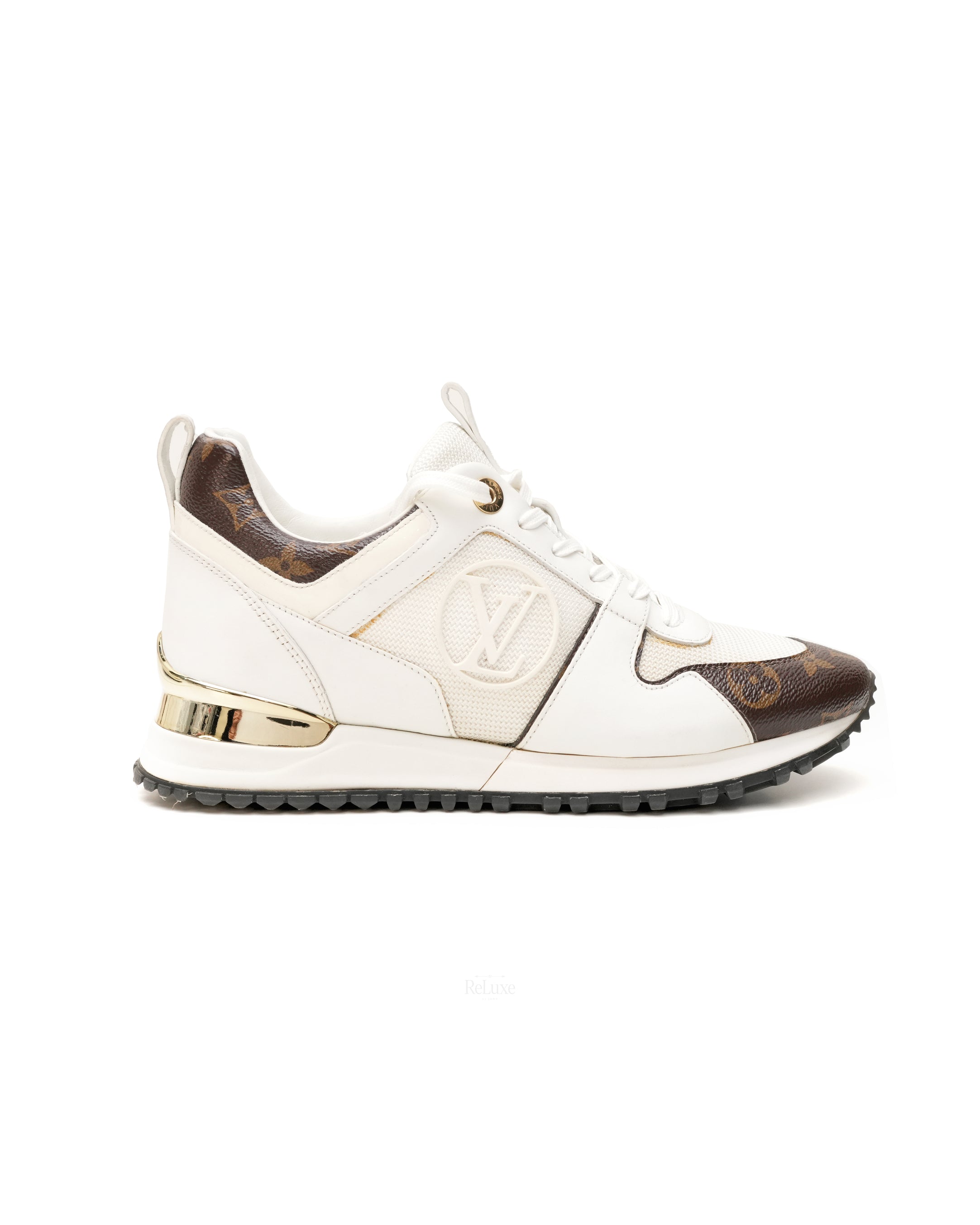 RUN AWAY MONOGRAM LADIES SNEAKERS WHITE X BROWN SIZE 37