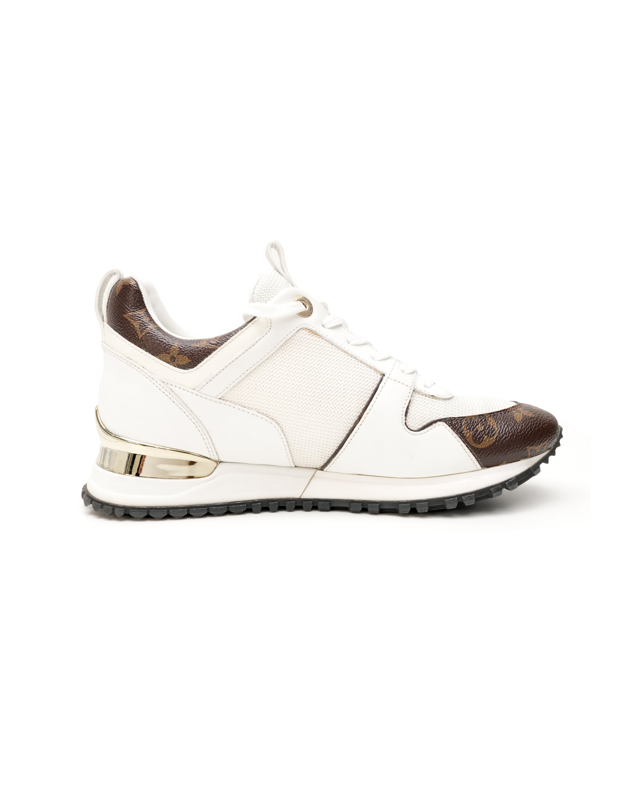 RUN AWAY MONOGRAM LADIES SNEAKERS WHITE X BROWN SIZE 37