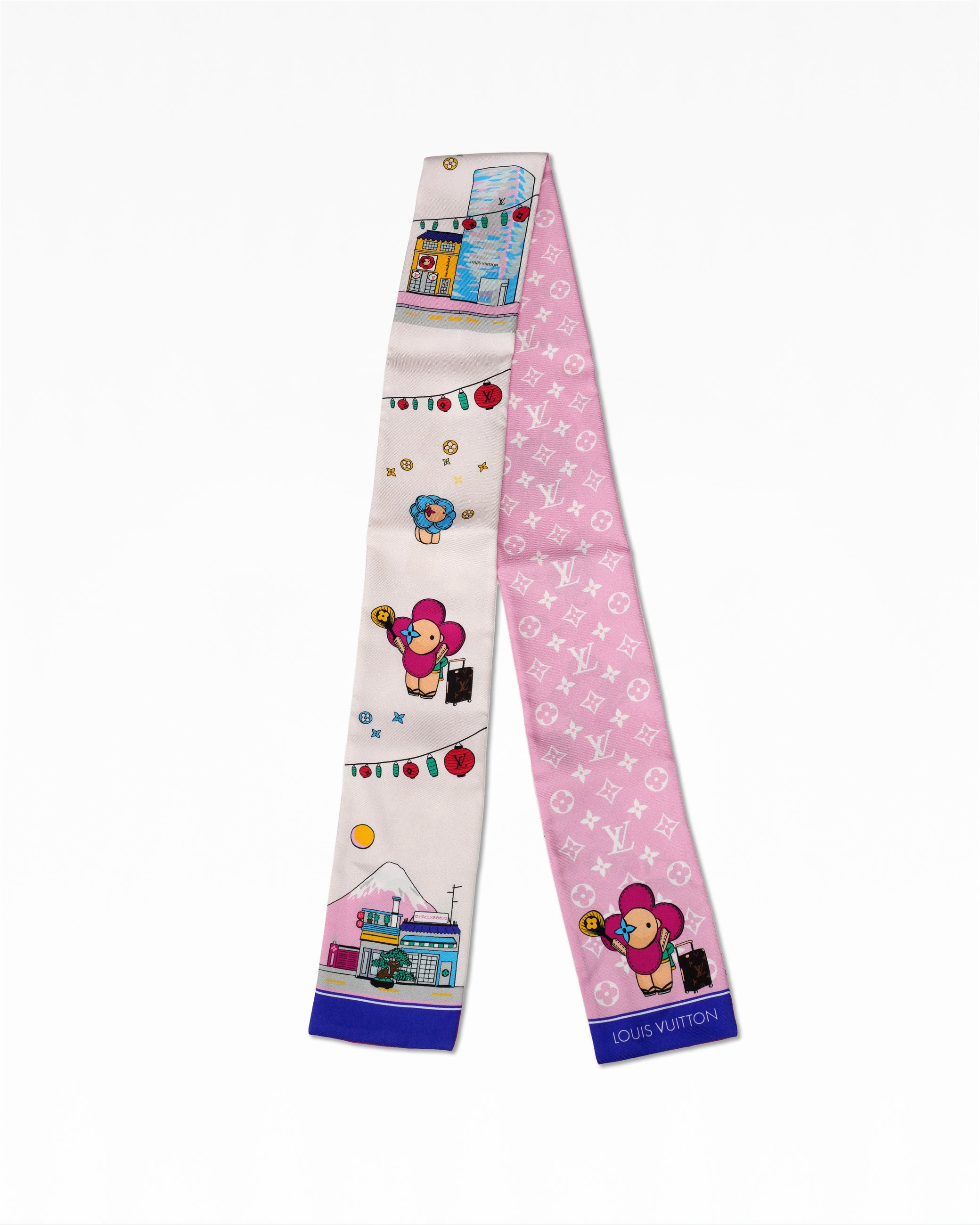 LOUIS VUITTON BANDEAU VIVIENNE TOKYO SCARF SILK PINK - IDWX