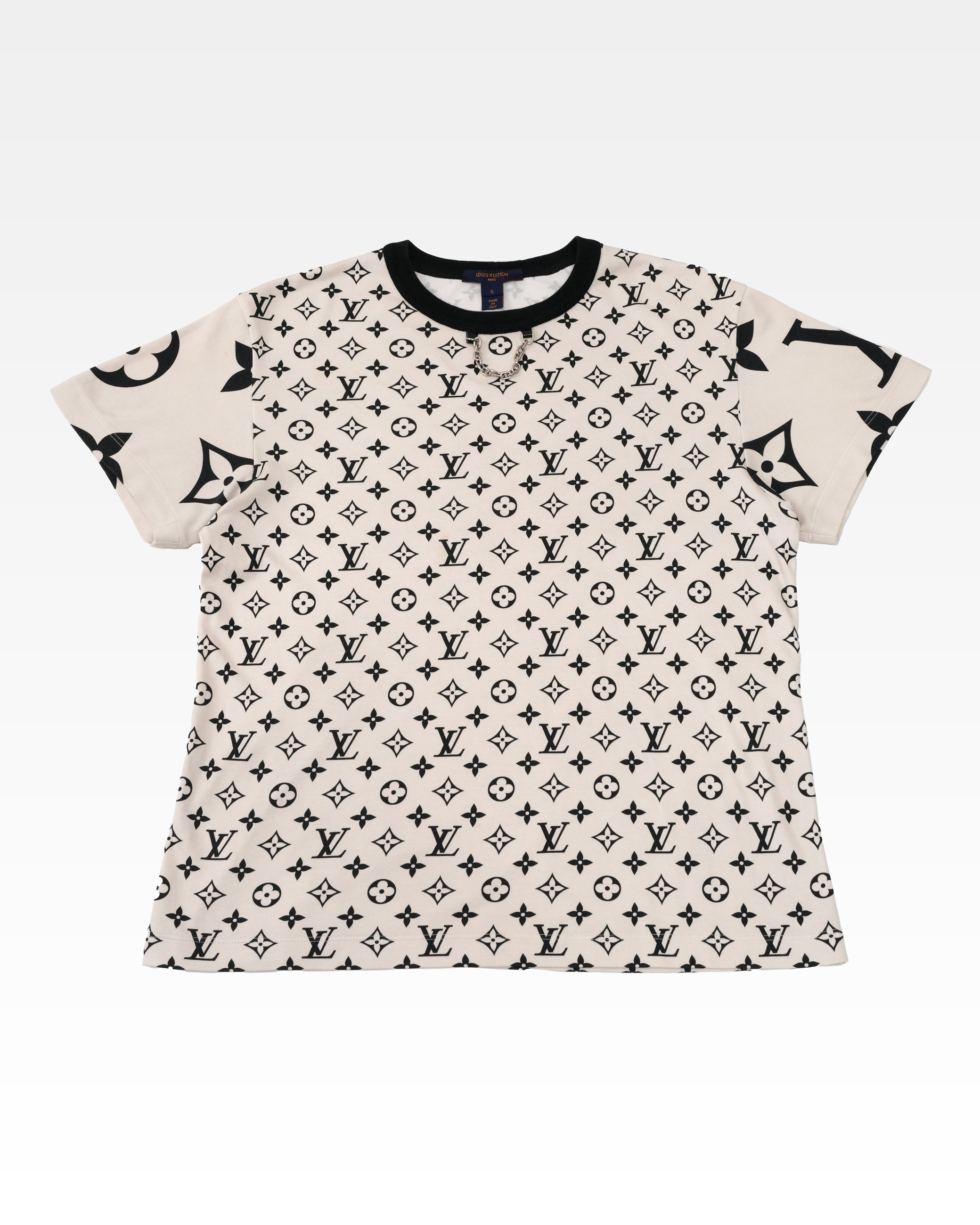 21AW COTTON T-SHIRT BLACK x BEIGE MONOGRAM