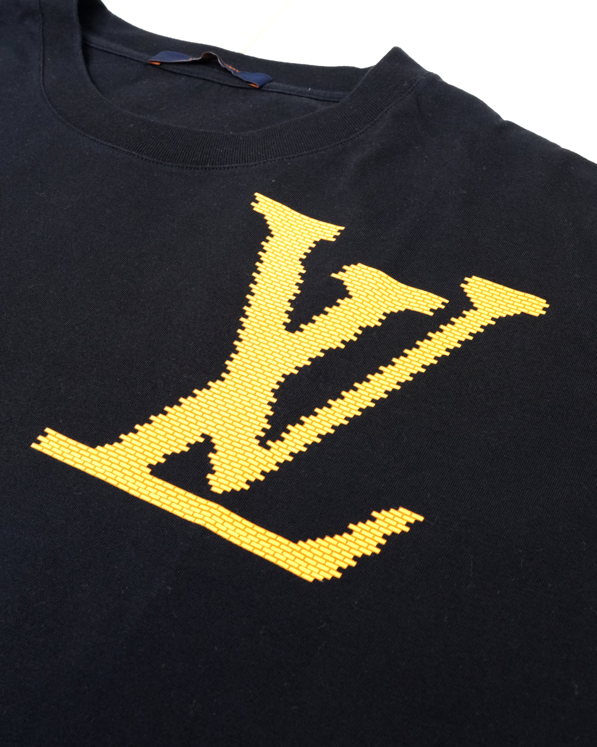 BLACK COTTON BRICK LOGO T-SHIRT