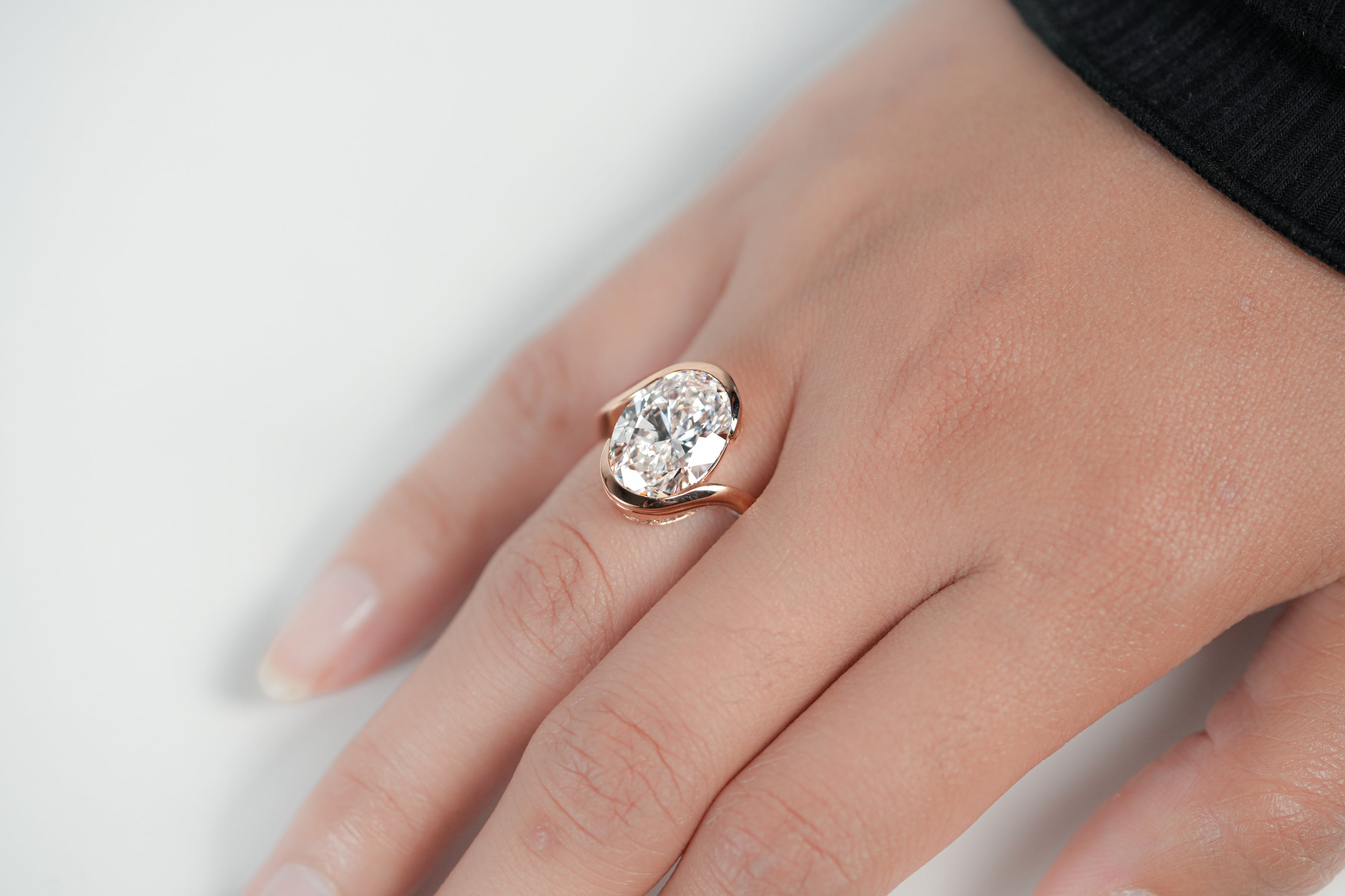 DIANA ROSEGOLD RING 5CT OVAL CUT LAB DIAMOND