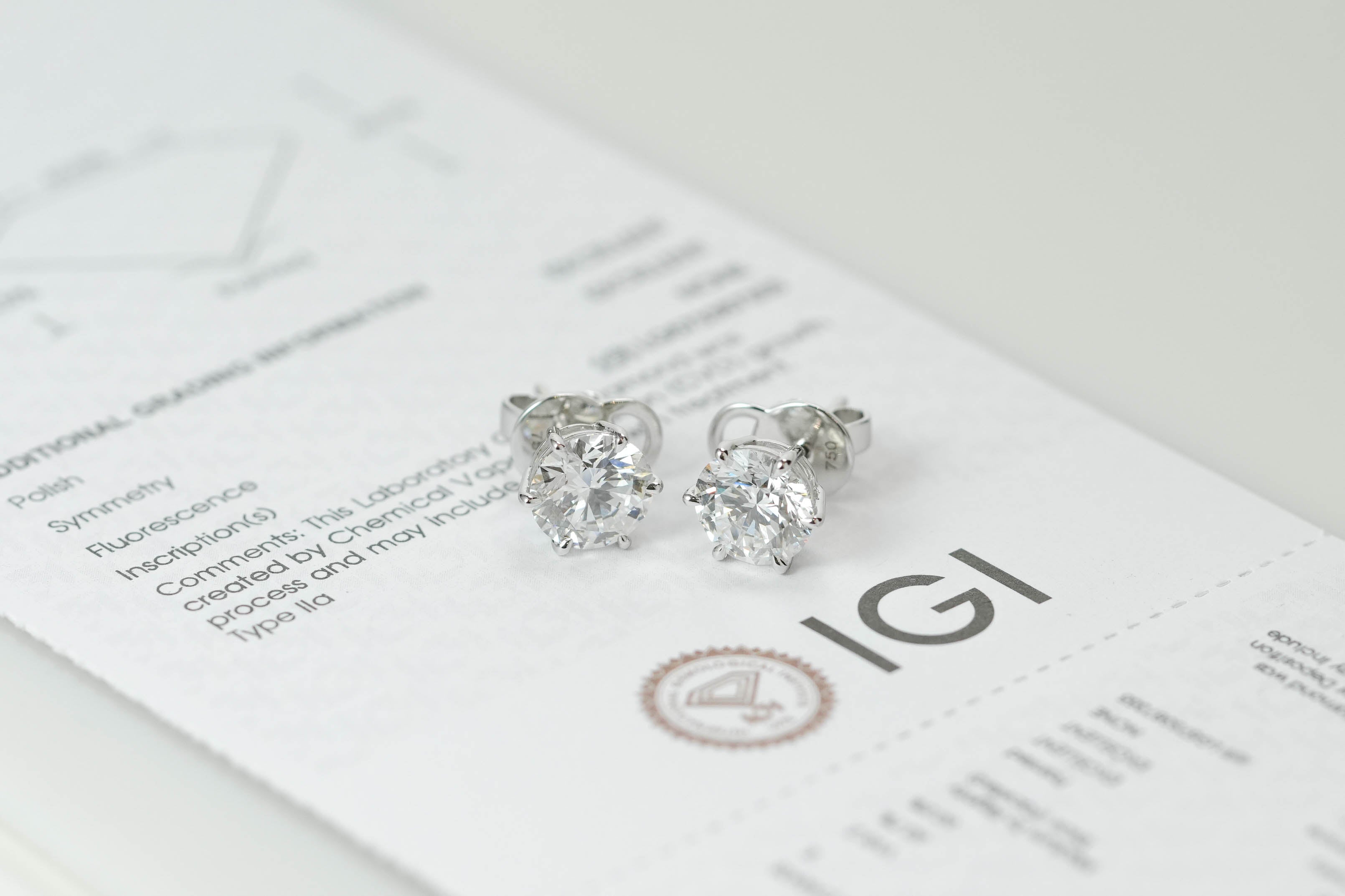 Lab Grown Diamond Earrings Round