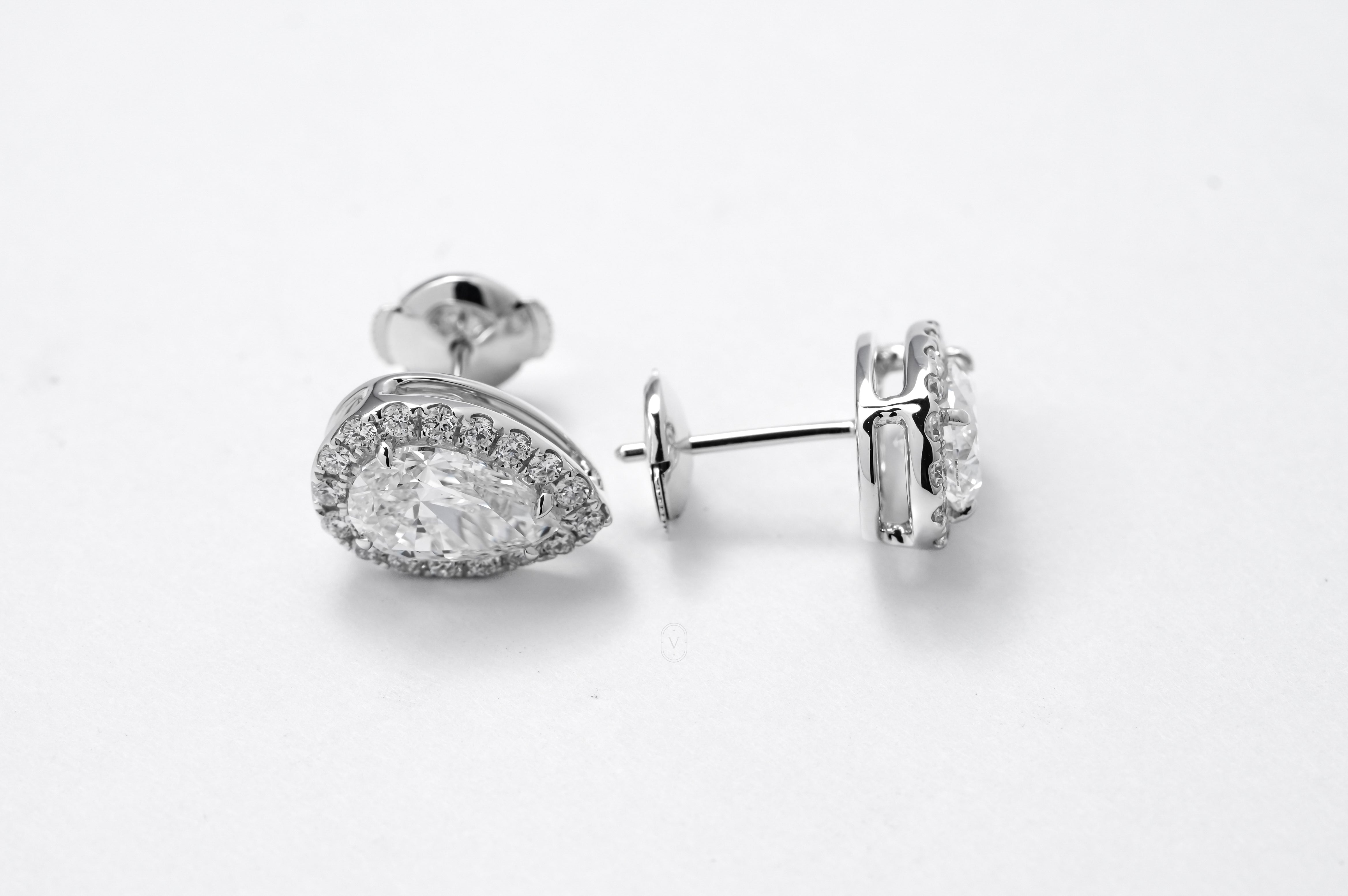 Lab Grown Diamond Halo Earrings