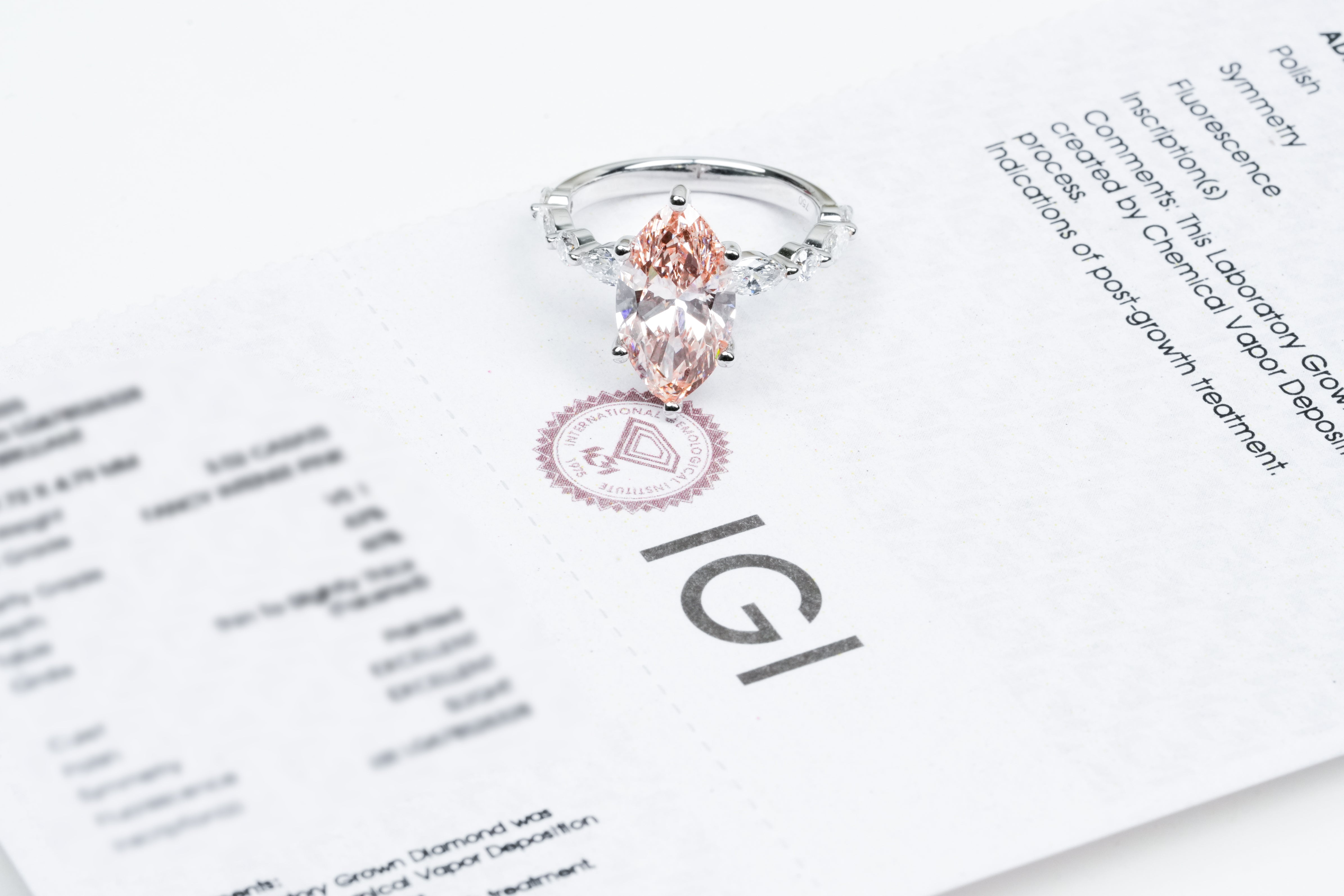 ISABELLA WHITEGOLD RING 3CT MARQUISE CUT LAB DIAMOND