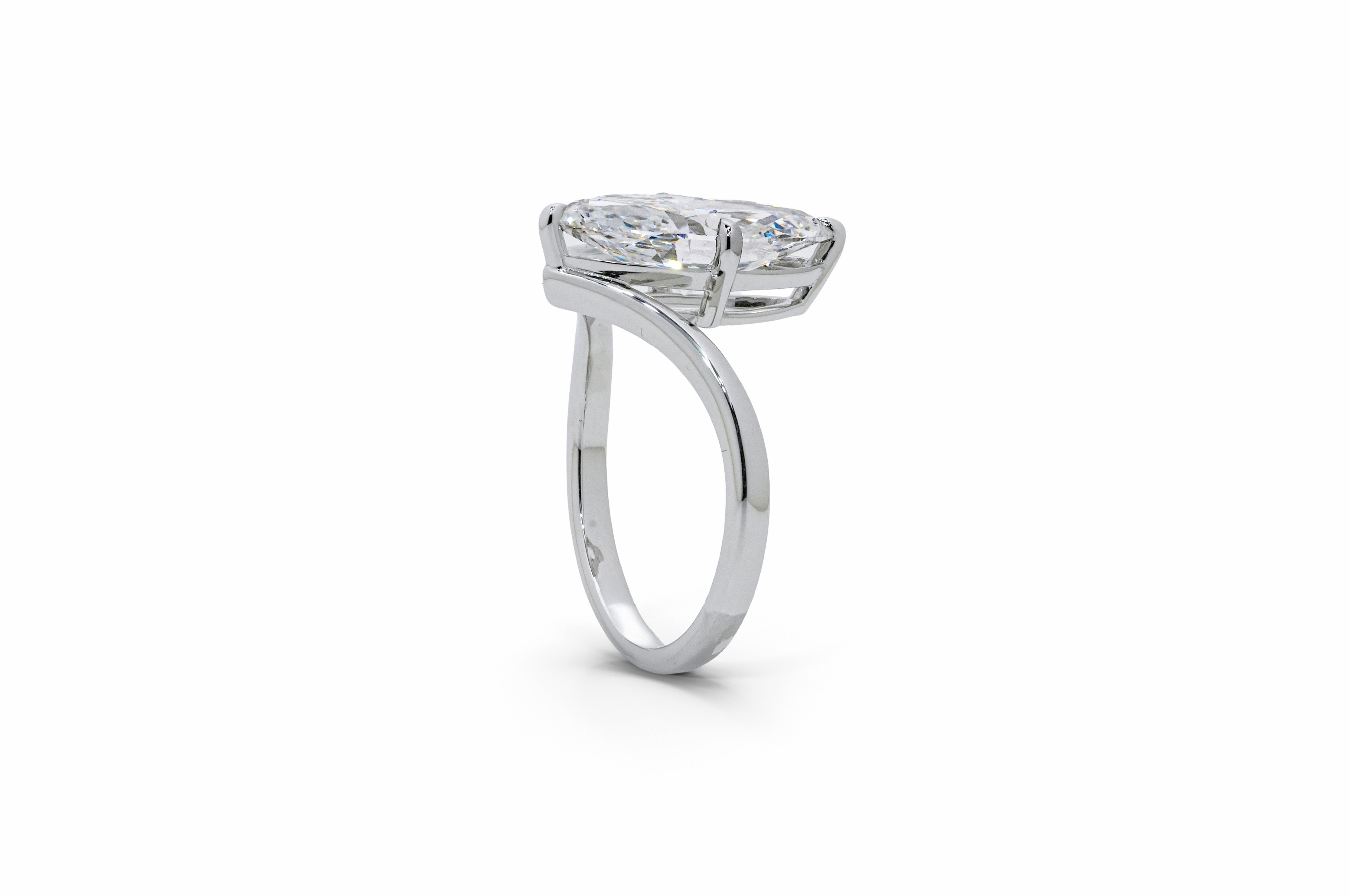 IVANA WHITEGOLD RING 3CT MARQUISE CUT LAB DIAMOND