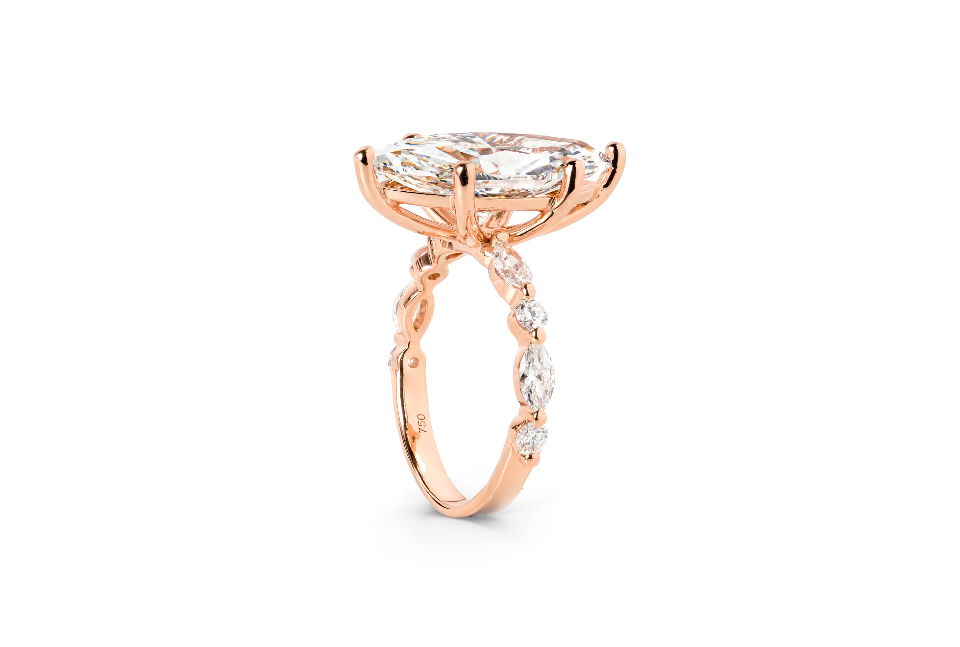 ISABELLA ROSEGOLD RING 5CT MARQUISE CUT LAB DIAMOND