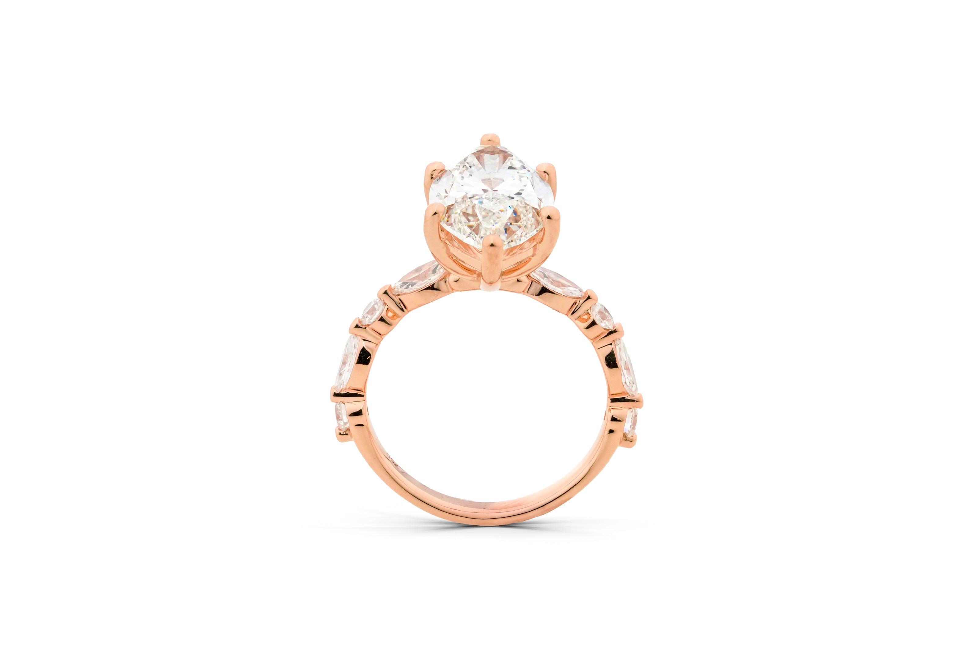 ISABELLA ROSEGOLD RING 5CT MARQUISE CUT LAB DIAMOND