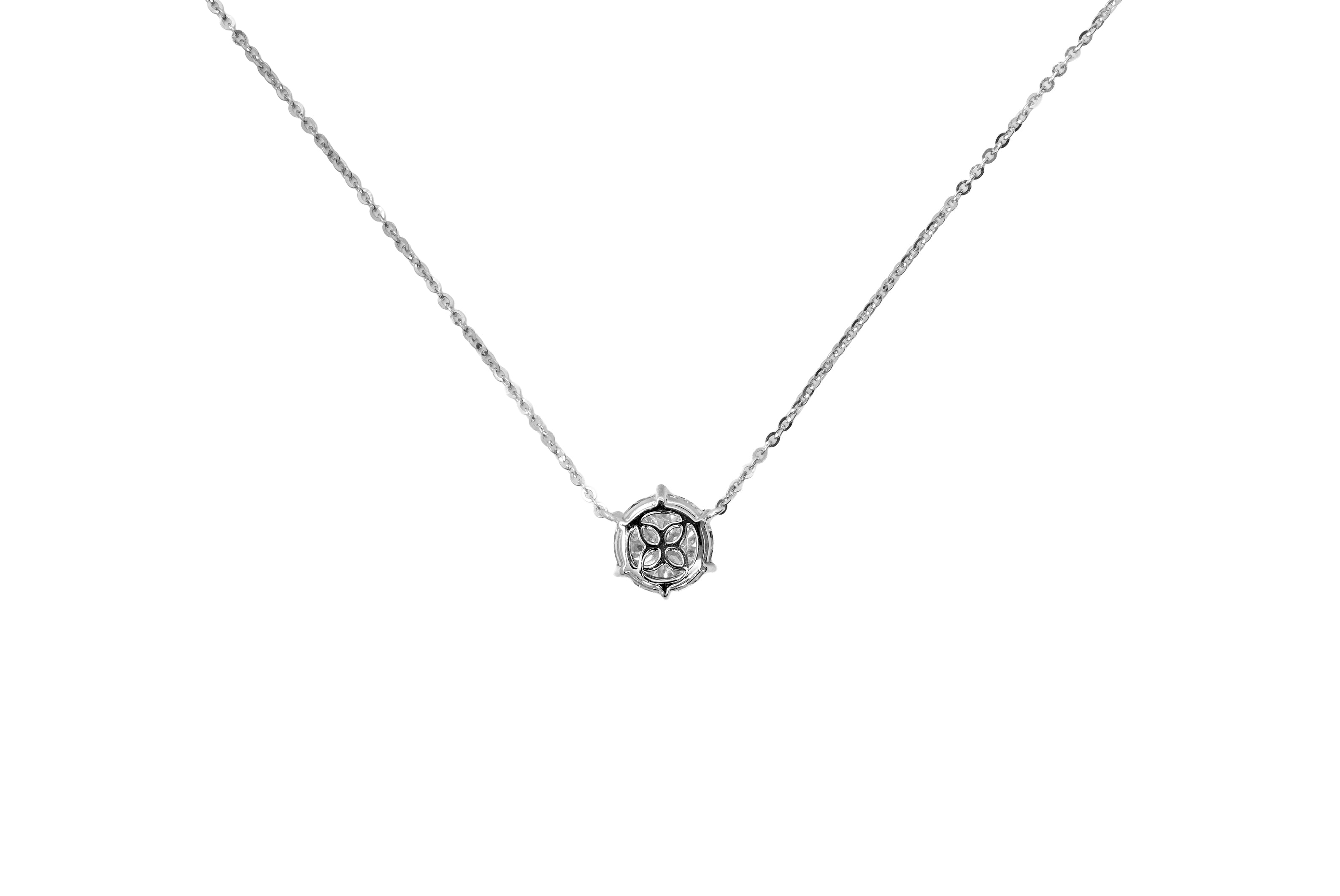 KYLA WHITEGOLD NECKLACE 2CT ROUND CUT LAB DIAMOND