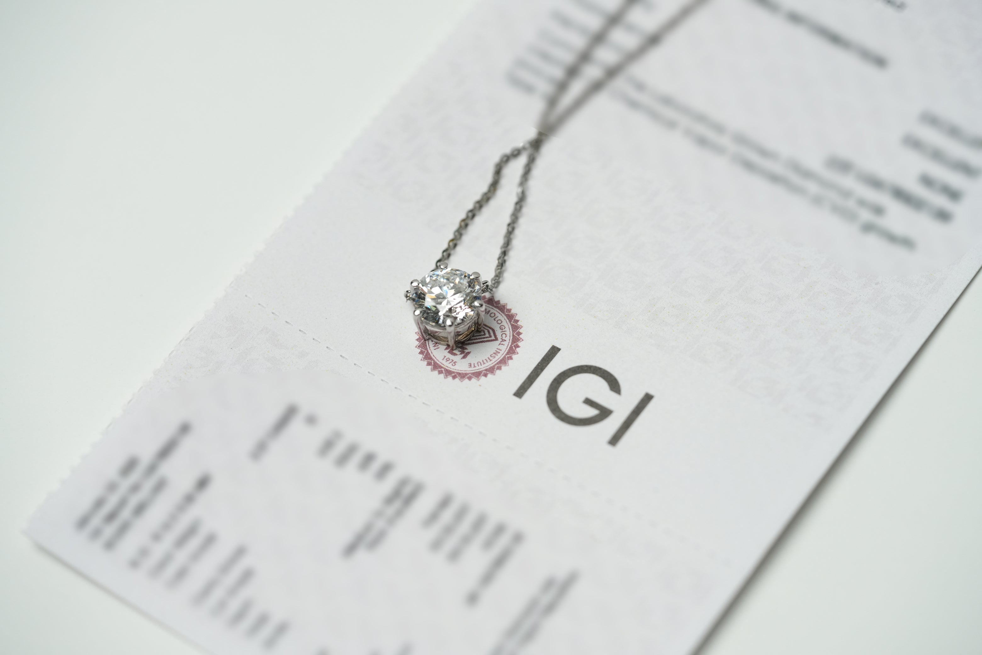 KYLA WHITEGOLD NECKLACE 2CT ROUND CUT LAB DIAMOND