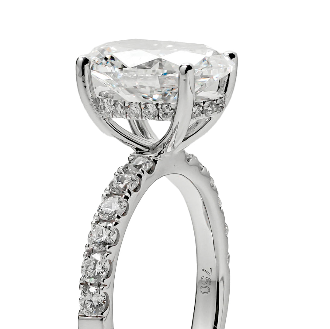 IRIS WHITEGOLD RING 3CT OVAL CUT LAB DIAMOND