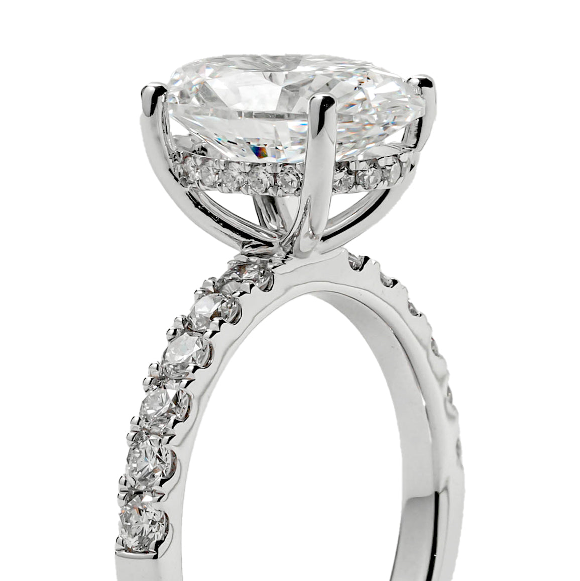 IRIS WHITEGOLD RING 3CT OVAL CUT LAB DIAMOND