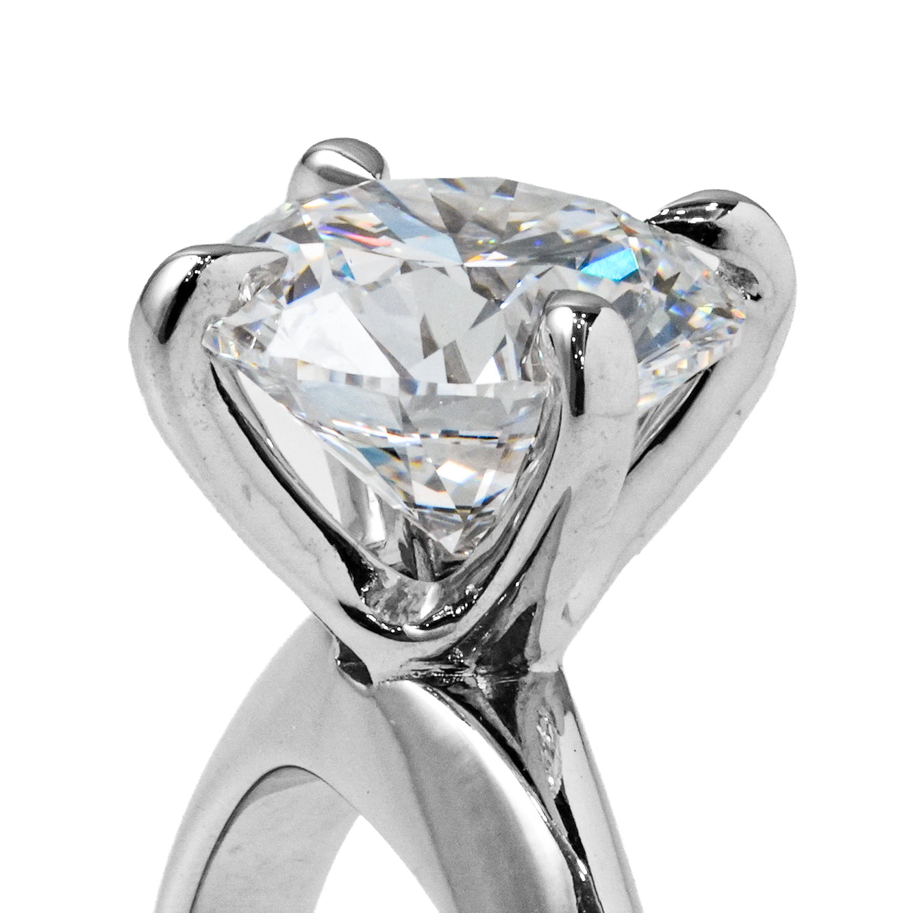 TIFFANY-STYLE WHITEGOLD RING 2CT ROUND CUT LAB DIAMOND