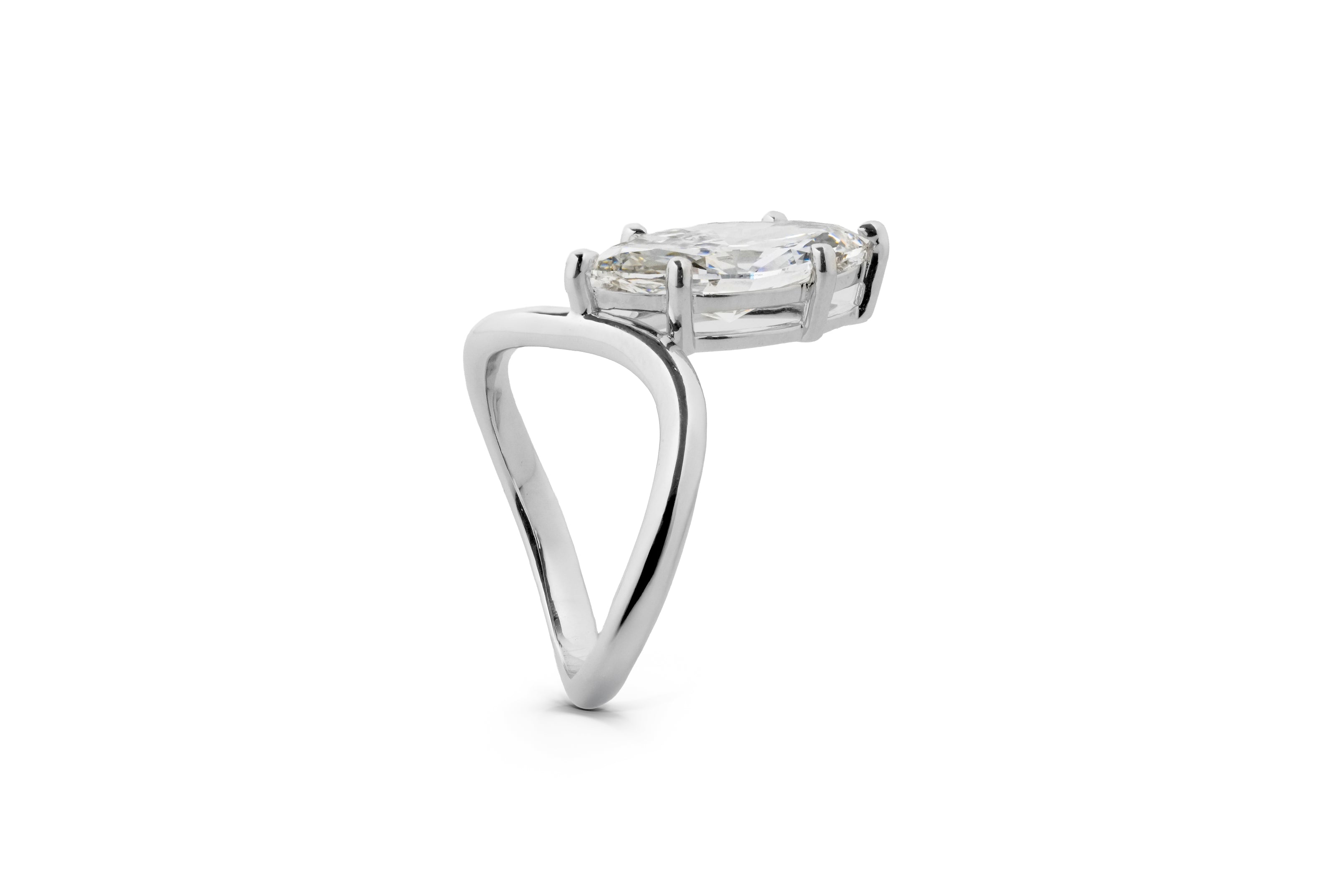 VICTORIA WHITEGOLD RING 3CT MARQUISE CUT LAB DIAMOND