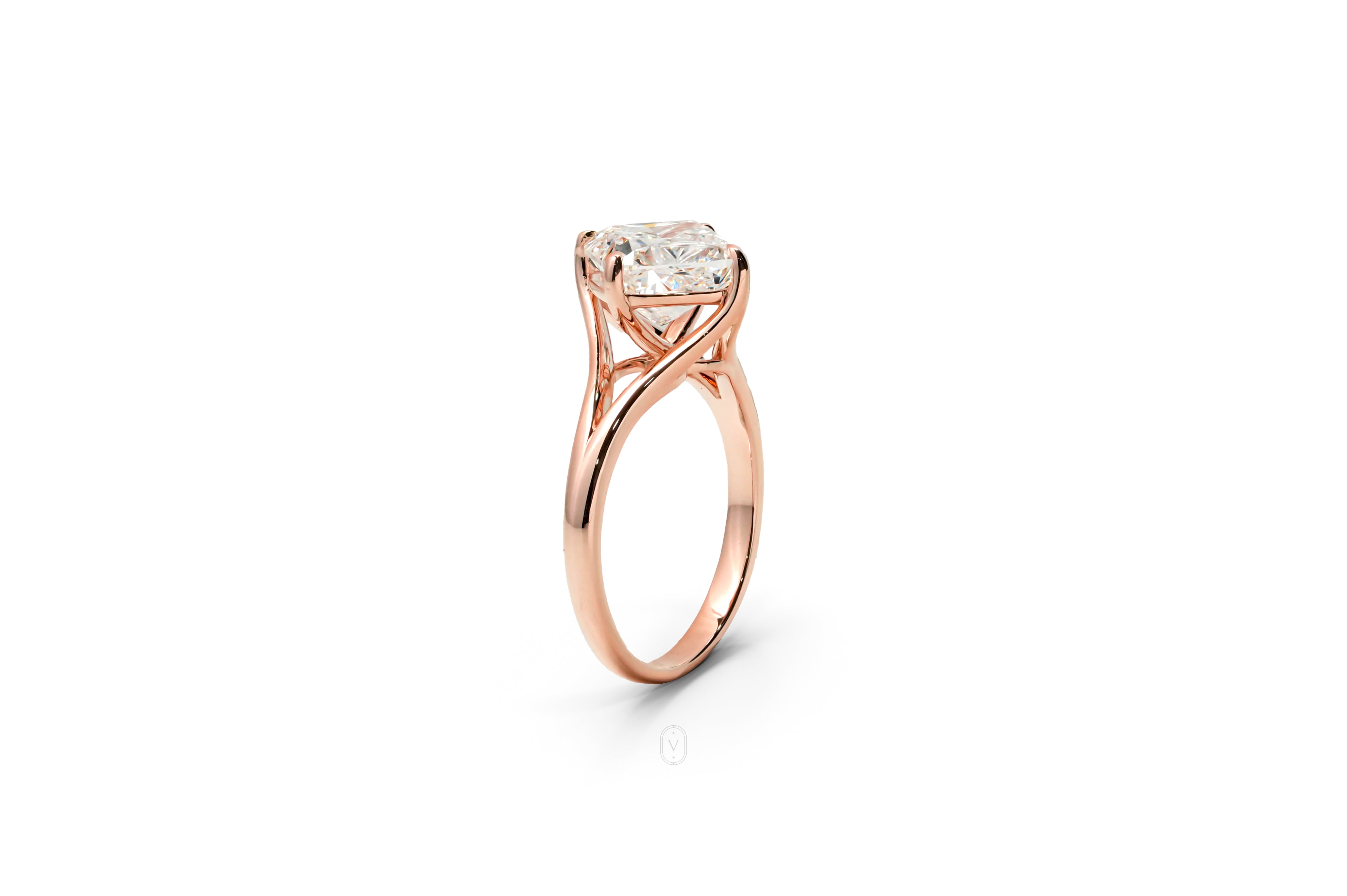 ELEONORE ROSEGOLD RING 3CT SQUARE CUSHION CUT LAB DIAMOND