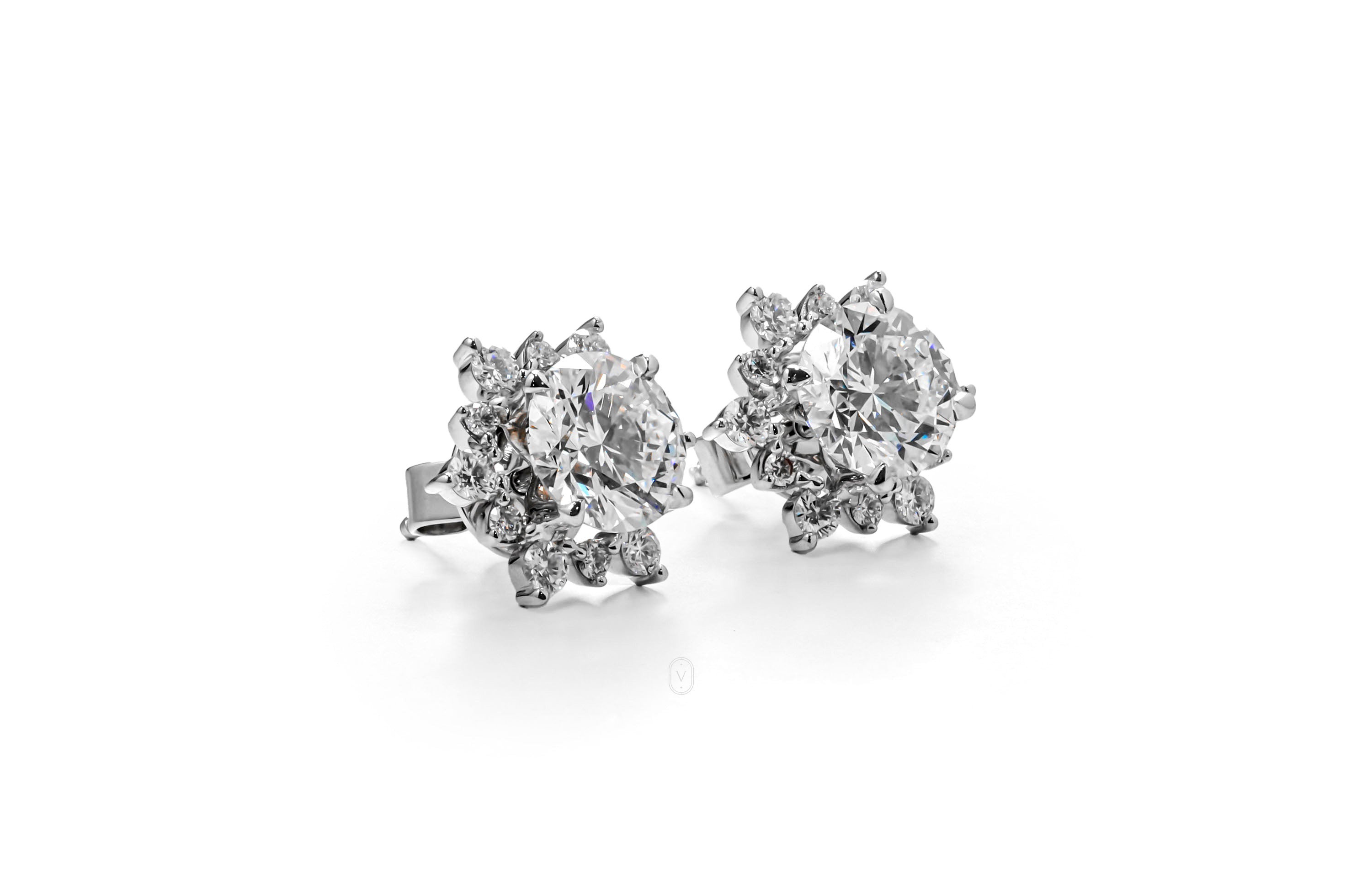 Blue Nile Diamond Earrings Studs Blue Sapphire Diamond Halo