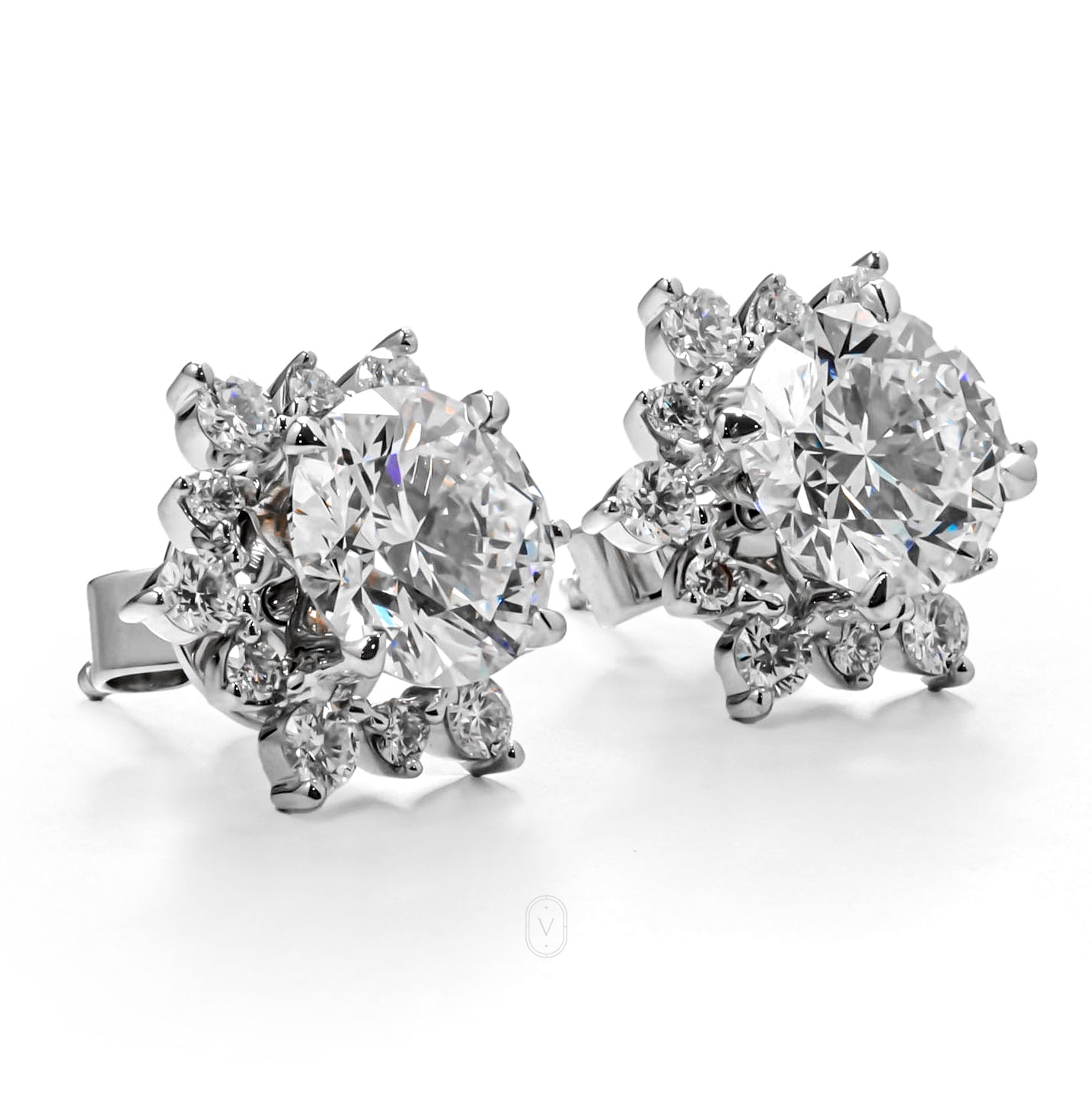 FLORA WHITEGOLD STUD EARRINGS 1.5CT EACH ROUND CUT LAB DIAMOND