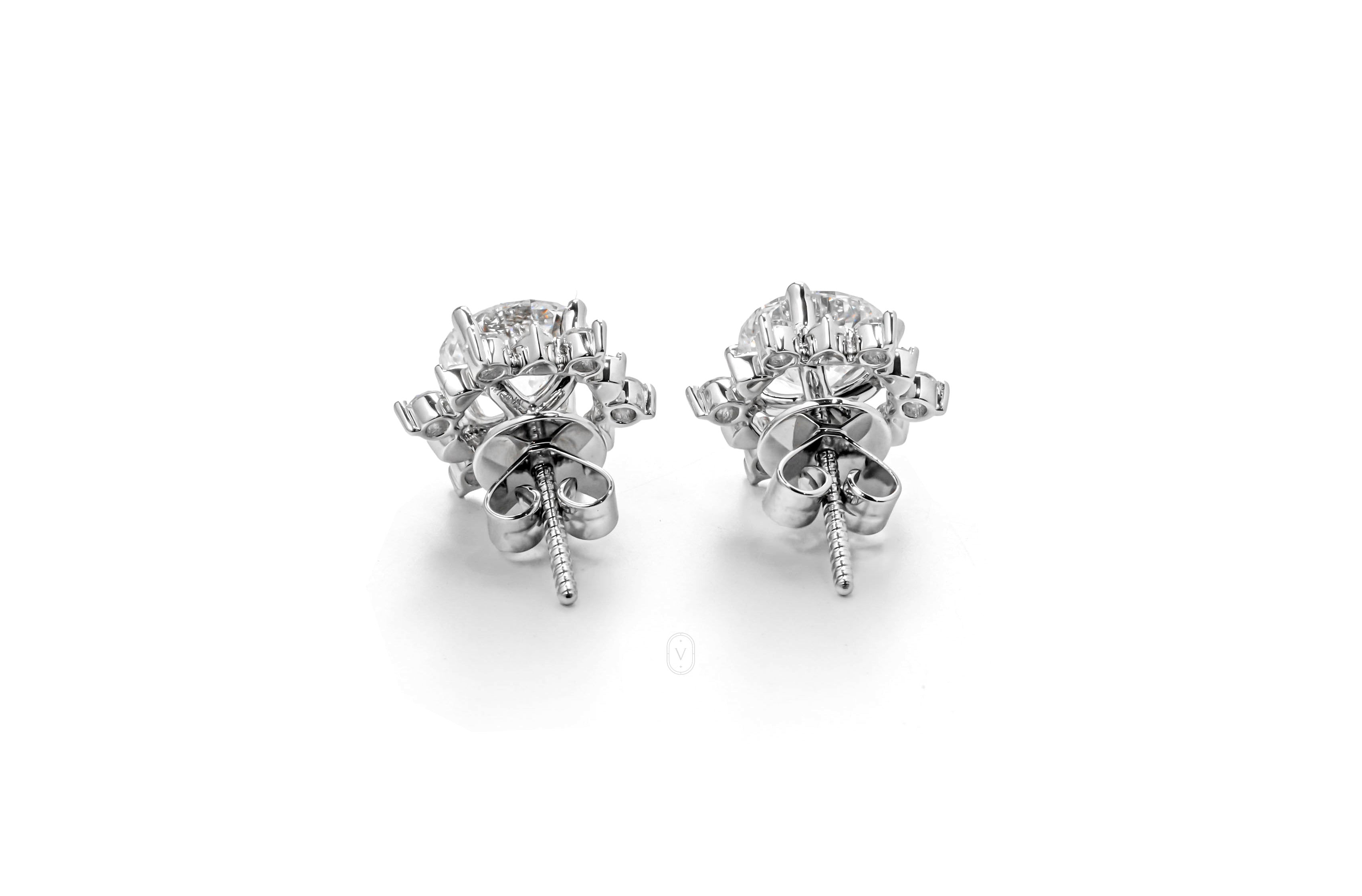 FLORA WHITEGOLD STUD EARRINGS 1.5CT EACH ROUND CUT LAB DIAMOND