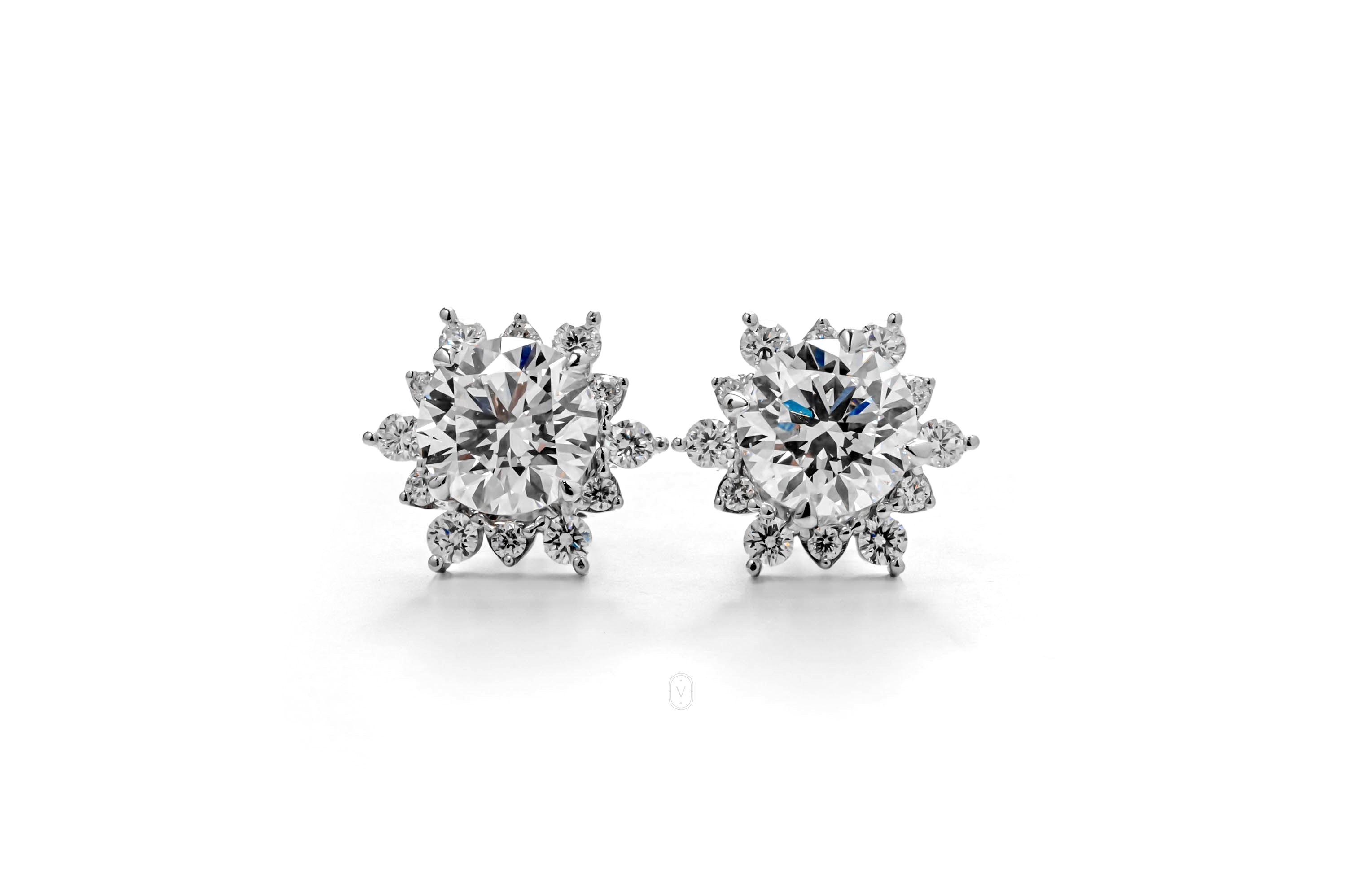 FLORA WHITEGOLD STUD EARRINGS 1.5CT EACH ROUND CUT LAB DIAMOND