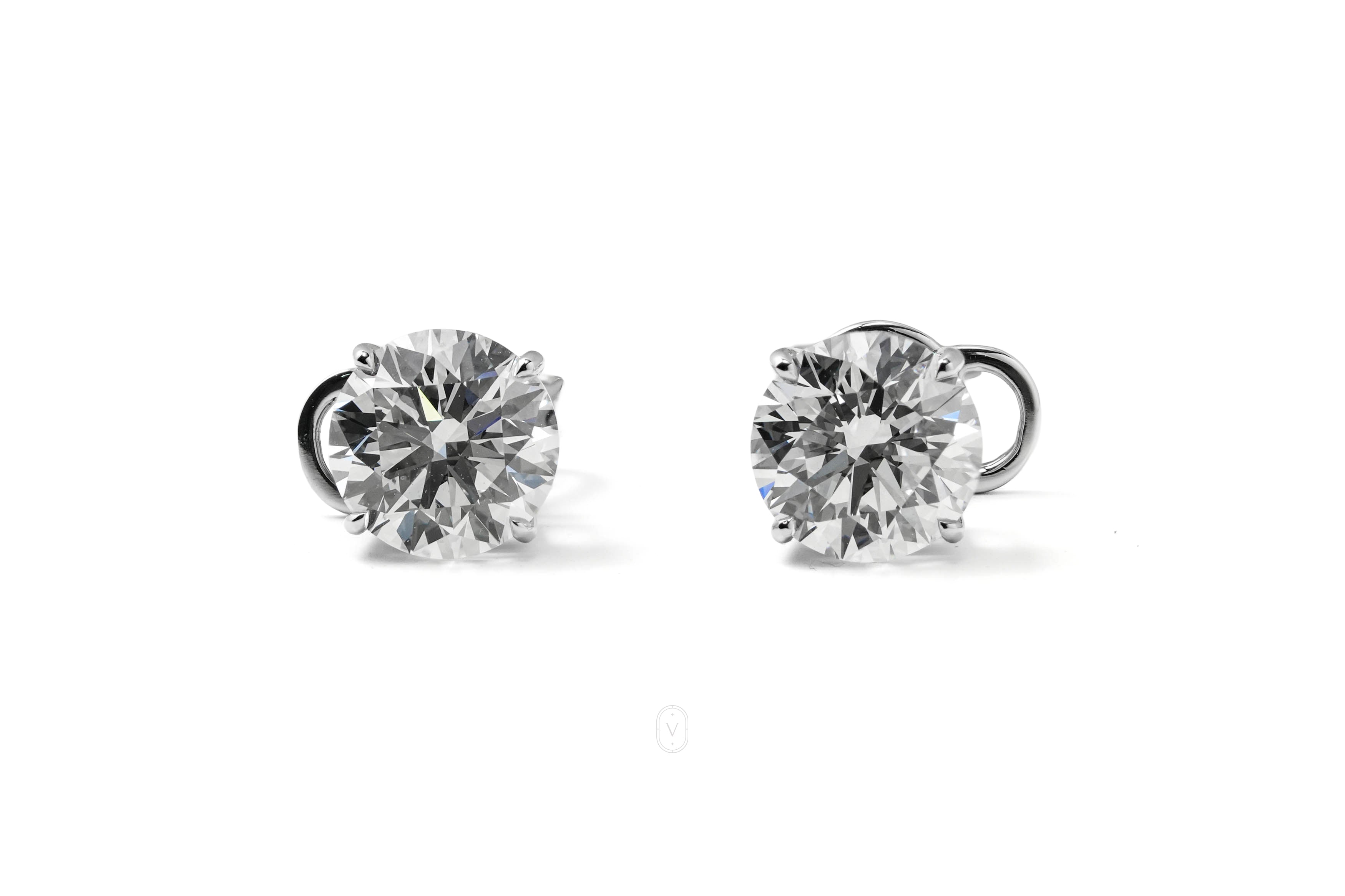 SIERRA WHITEGOLD STUD EARRINGS 1CT EACH ROUND CUT LAB DIAMOND