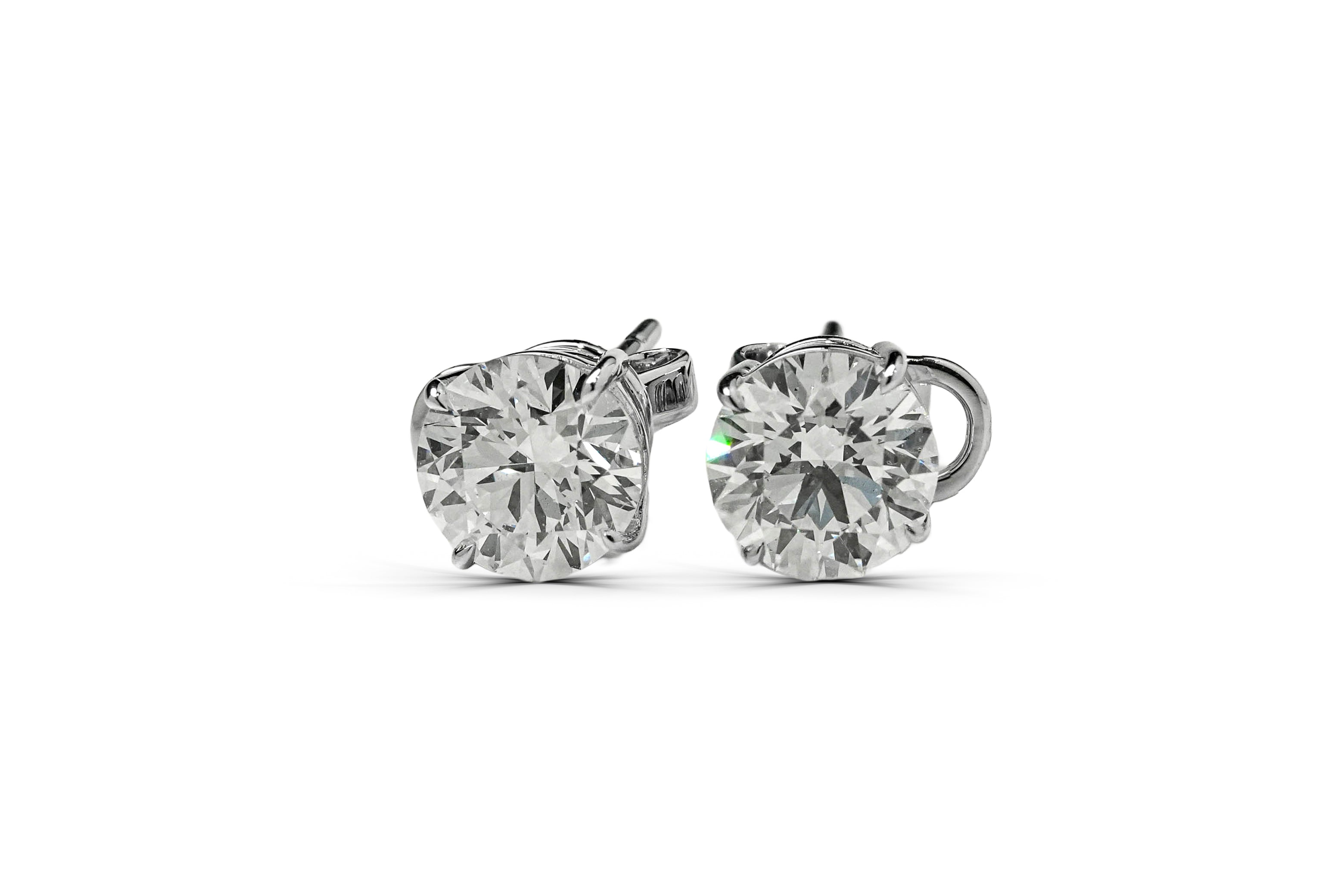 SIERRA WHITEGOLD STUD EARRINGS 1CT EACH ROUND CUT LAB DIAMOND