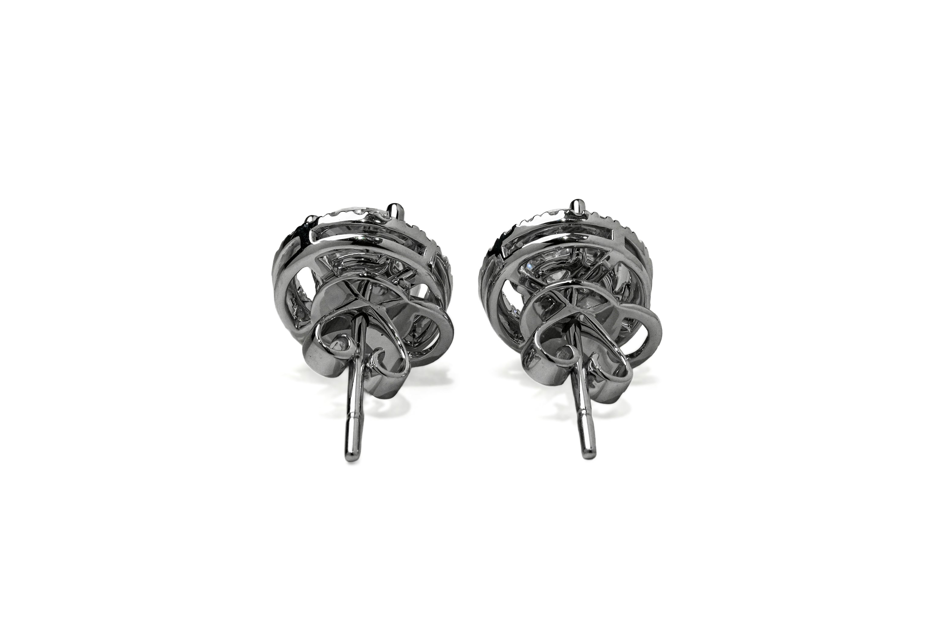 AYLA WHITEGOLD STUD EARRINGS 1CT EACH ROUND CUT LAB DIAMOND