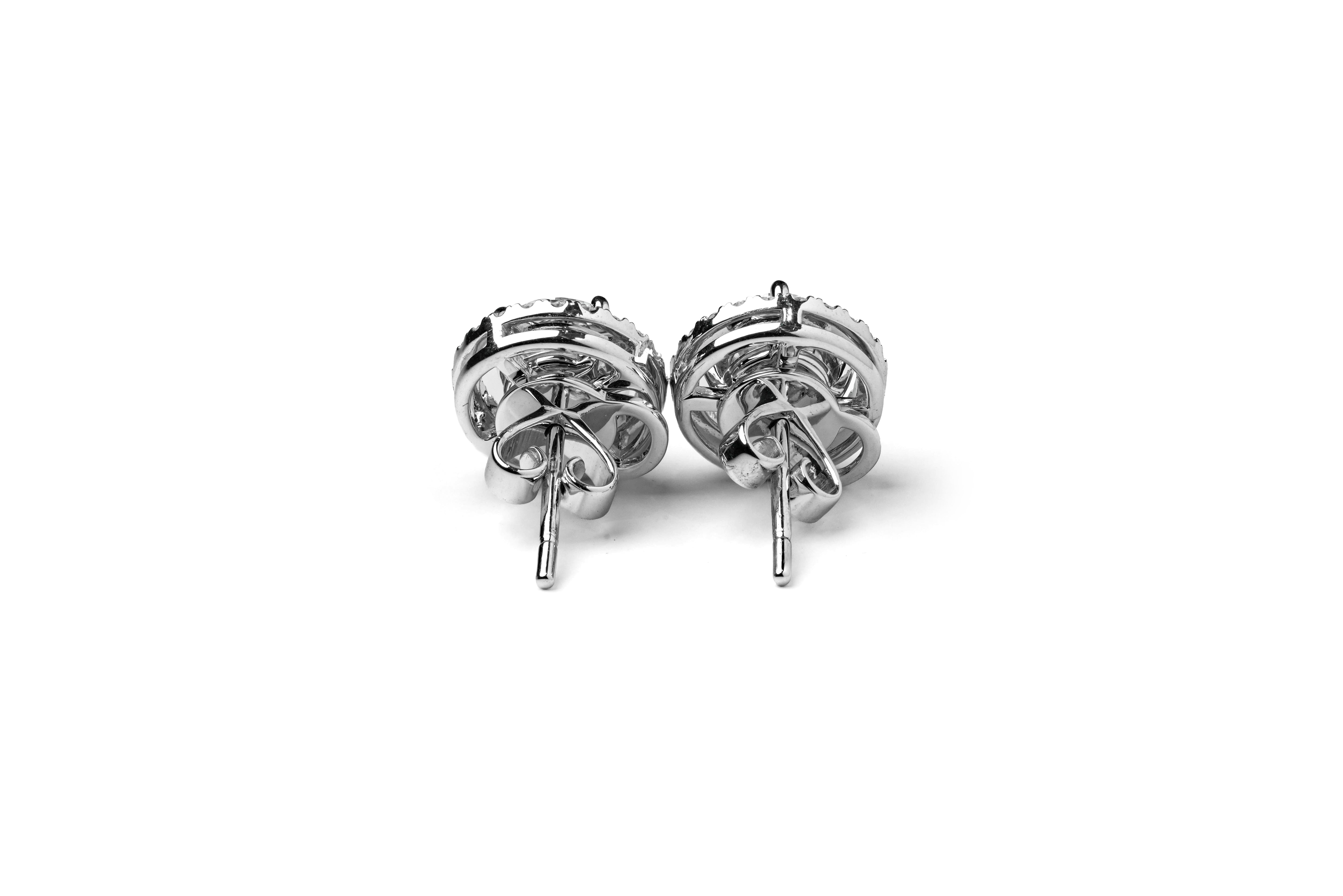 AYLA WHITEGOLD STUD EARRINGS 1CT EACH ROUND CUT LAB DIAMOND