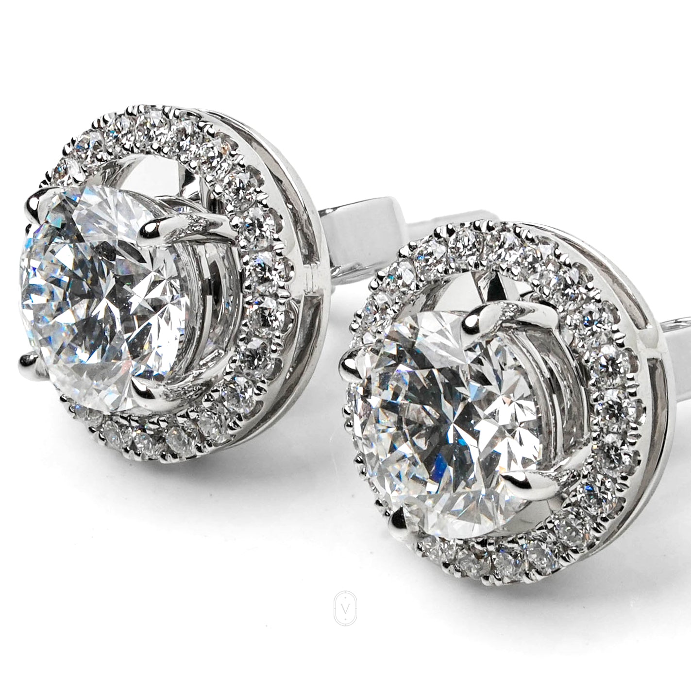 AYLA WHITEGOLD STUD EARRINGS 1CT EACH ROUND CUT LAB DIAMOND
