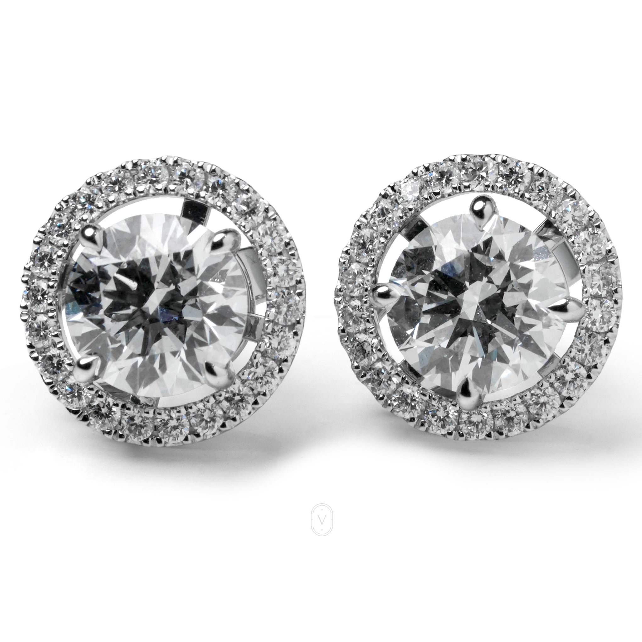 AYLA WHITEGOLD STUD EARRINGS 1CT EACH ROUND CUT LAB DIAMOND