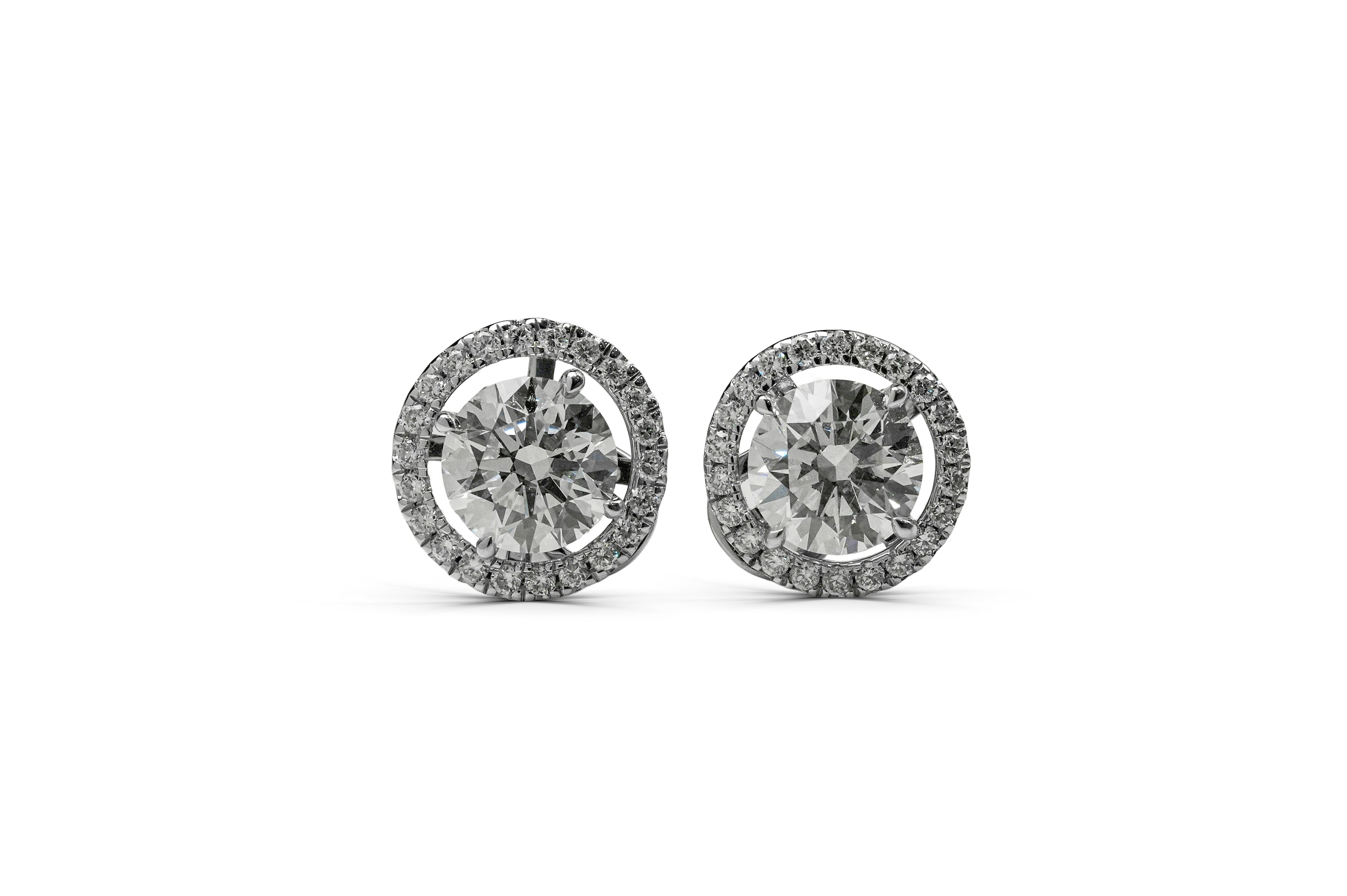 AYLA WHITEGOLD STUD EARRINGS 1CT EACH ROUND CUT LAB DIAMOND