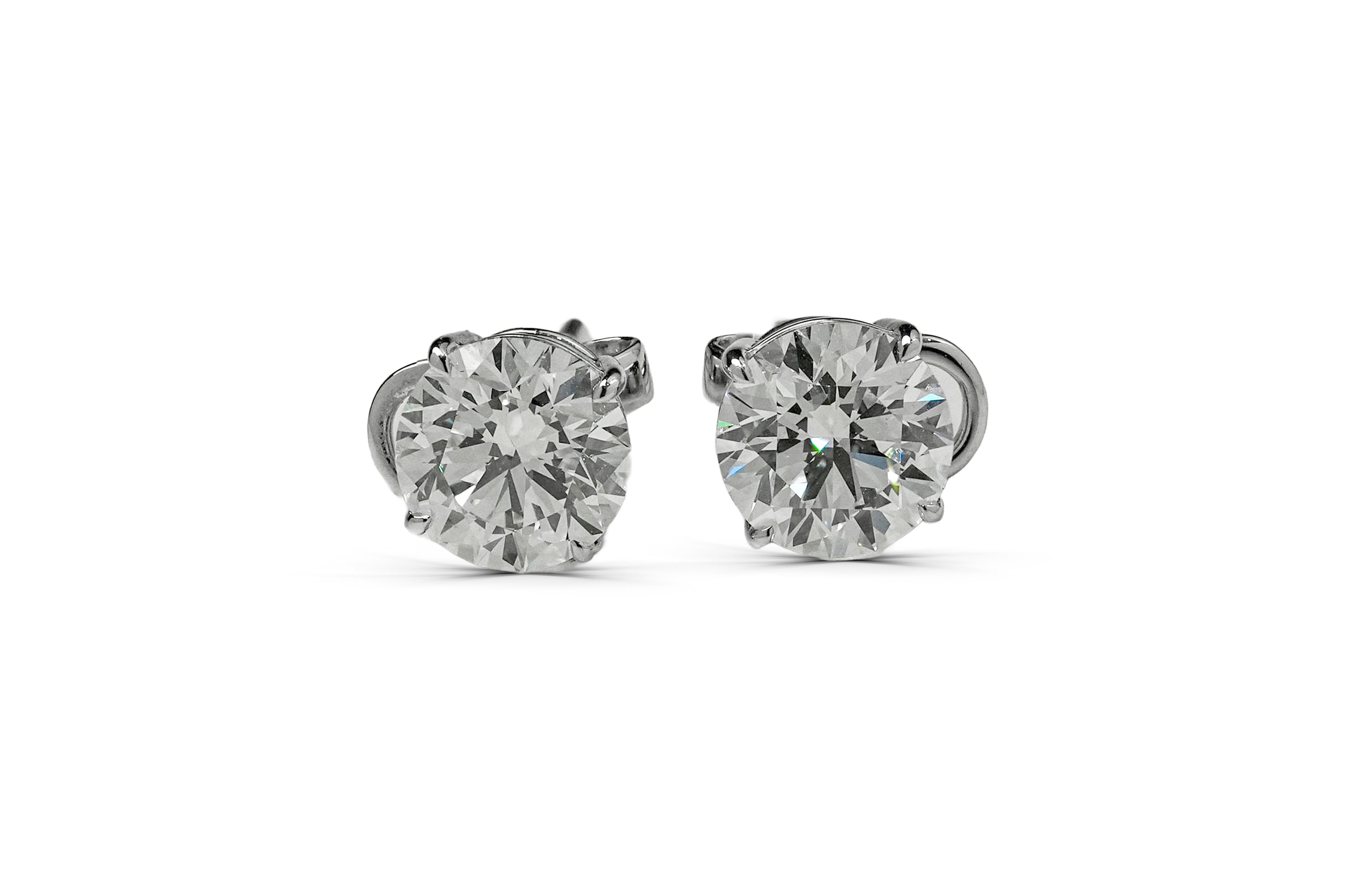 SIERRA WHITEGOLD STUD EARRINGS 1CT EACH ROUND CUT LAB DIAMOND